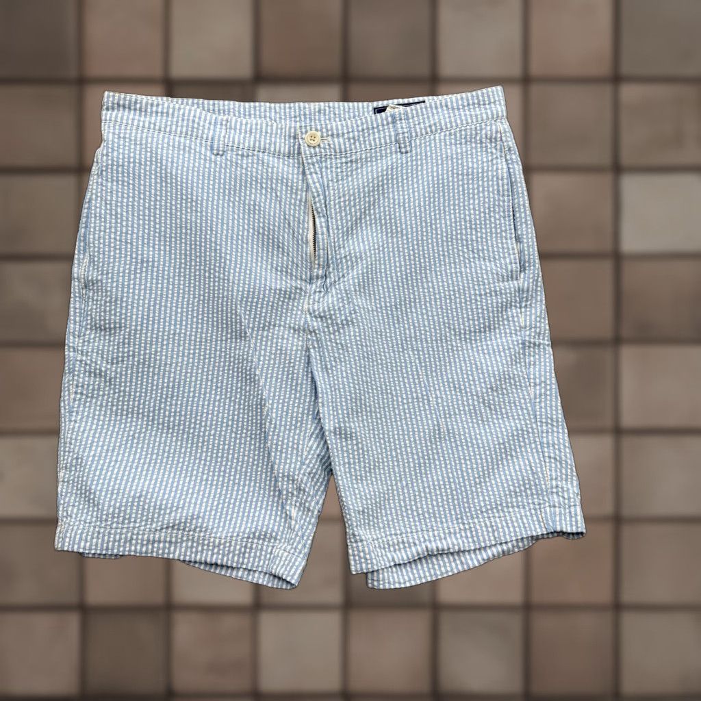 Vineyard Vines VINEYARD VINES Shorts Mens 36 Blue White Seersucker Club Short Cotton Summer Mens Size US 36 / EU 52 - 1 Thumbnail