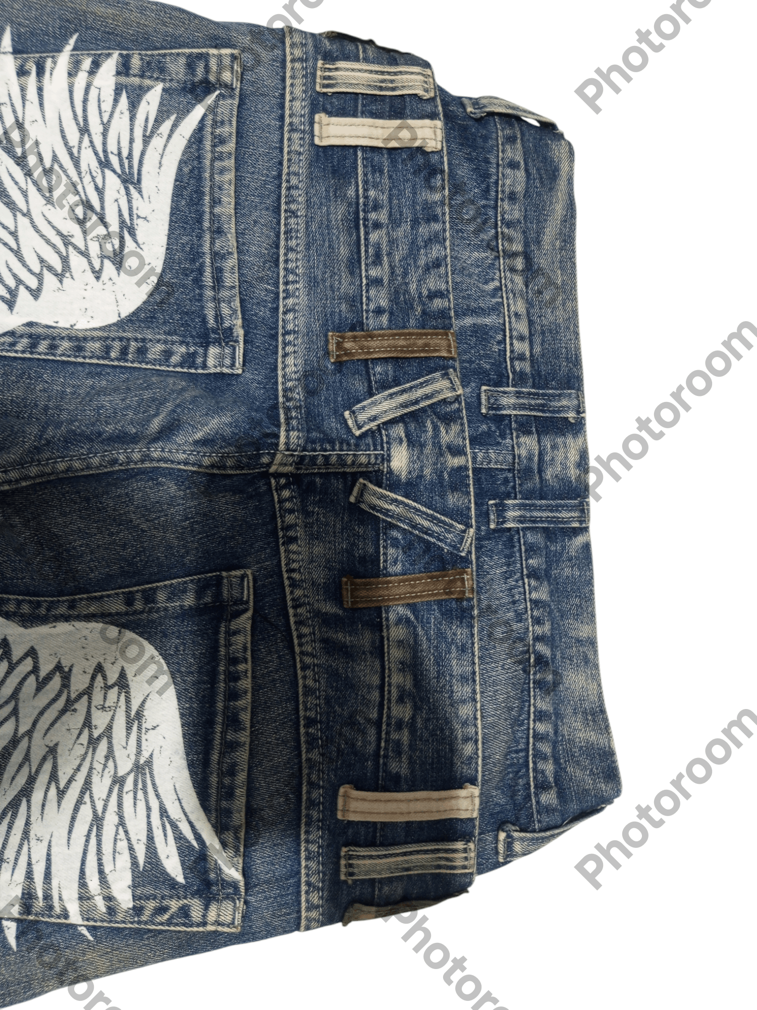 Japanese Brand Vintage Jack Serika double waist wings flare jeans Size US 32 / EU 48 - 4 Thumbnail