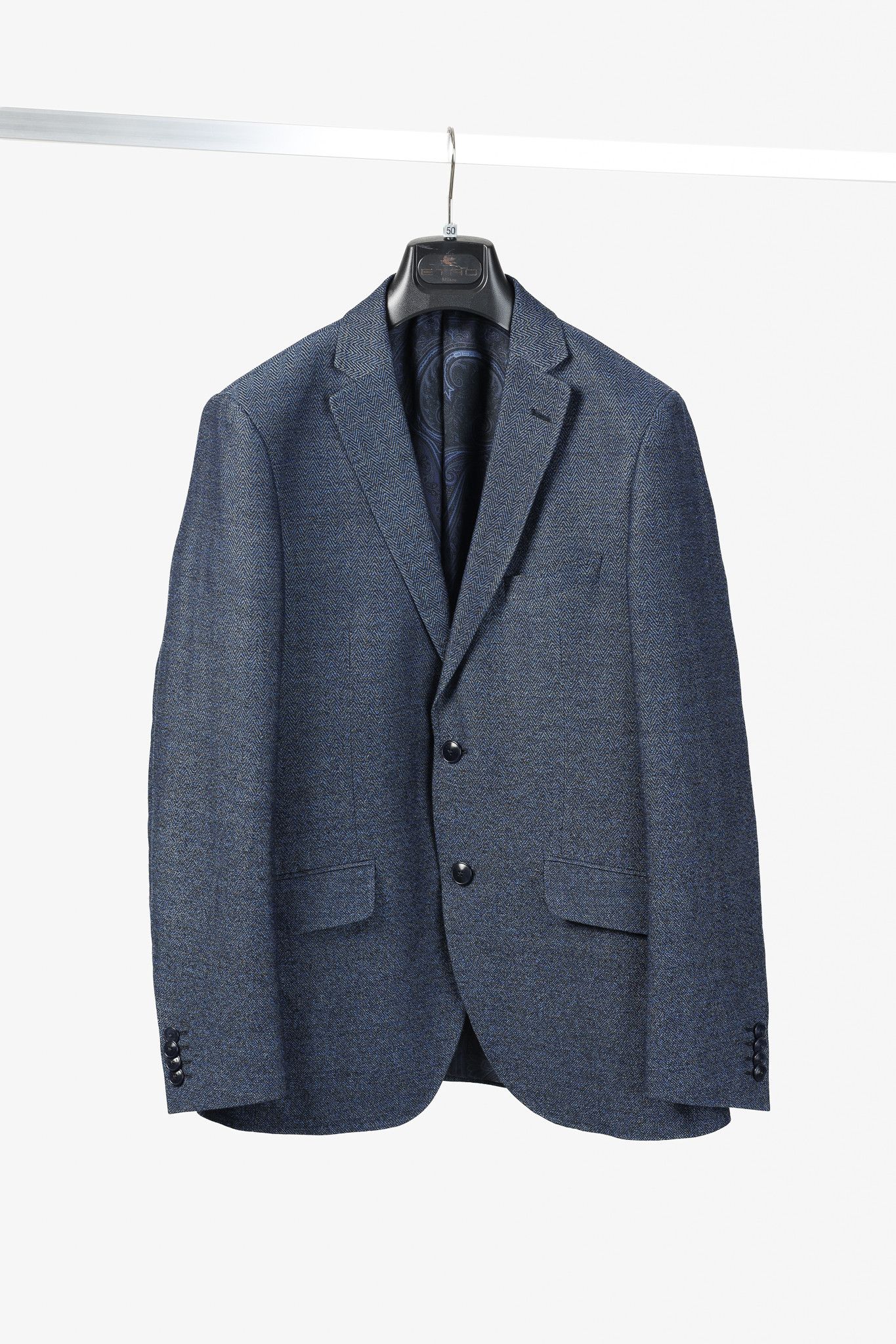 Etro Etro Indigo Herringbone Single-Breasted Blazer Jacket Size 40R - 1 Thumbnail