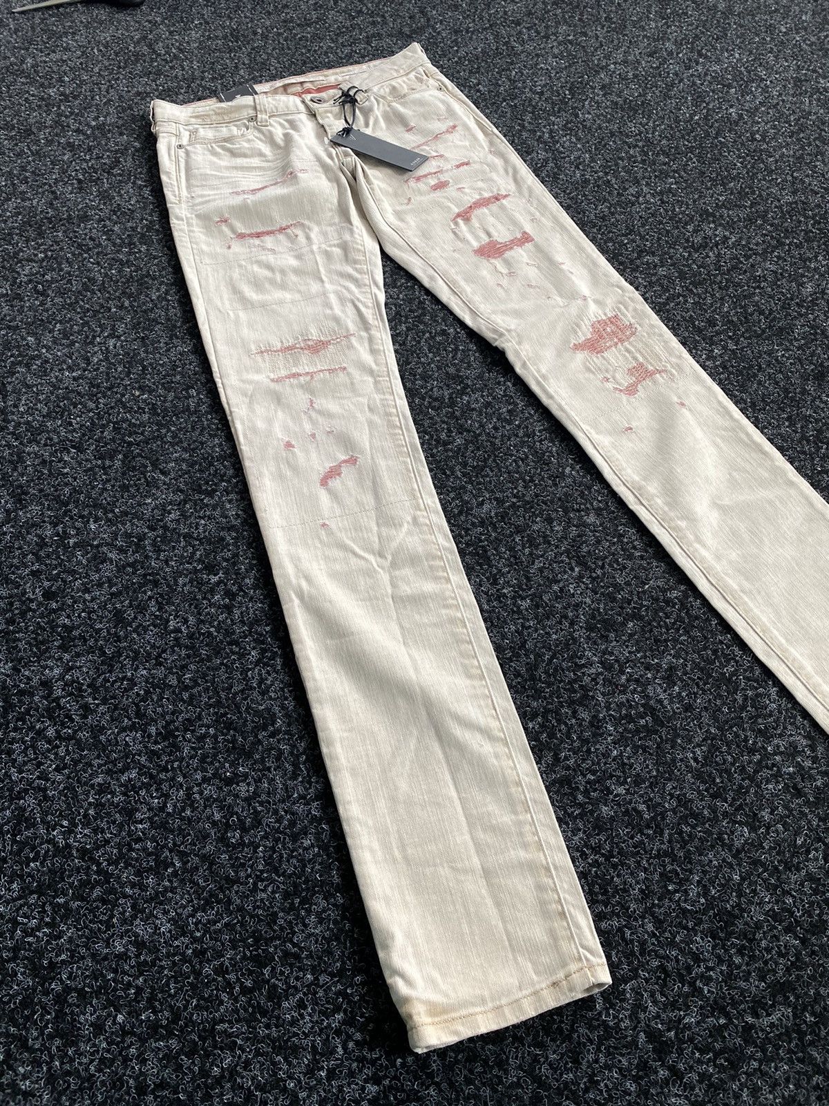Guess NEW Guess Distressed Beige Jeans Women’s Size 24 Size 24" / US 00 / IT 34 - 2 Thumbnail