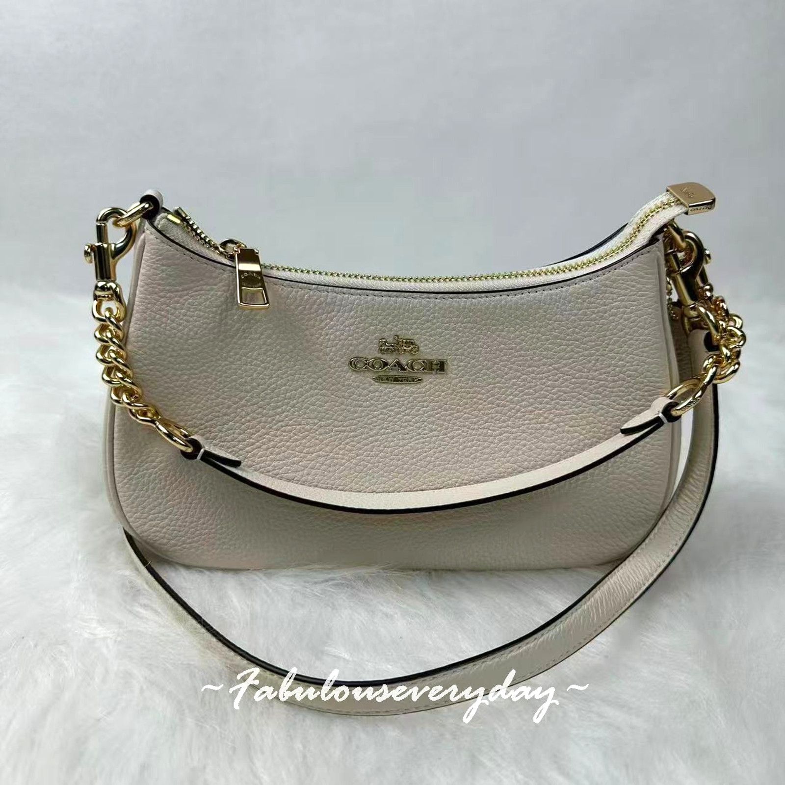 Coach Coach Teri Shoulder/Crossbody Bag In Leather/Gold/Chalk Size ONE SIZE - 1 Thumbnail