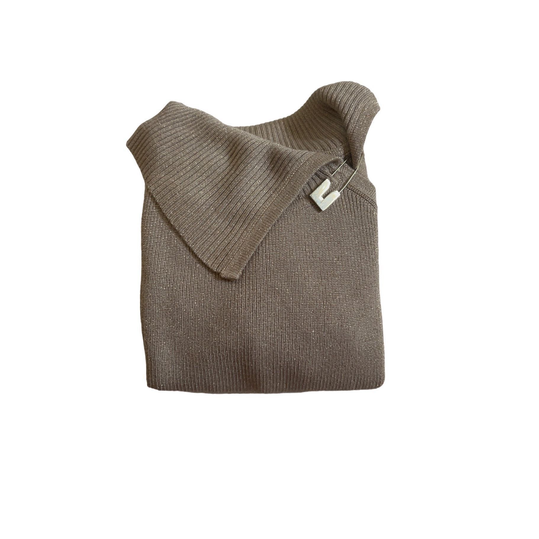 Calvin Klein Women's Calvin Klein Gold beige sweater Dress Size L Size L / US 10 / IT 46 - 5 Thumbnail