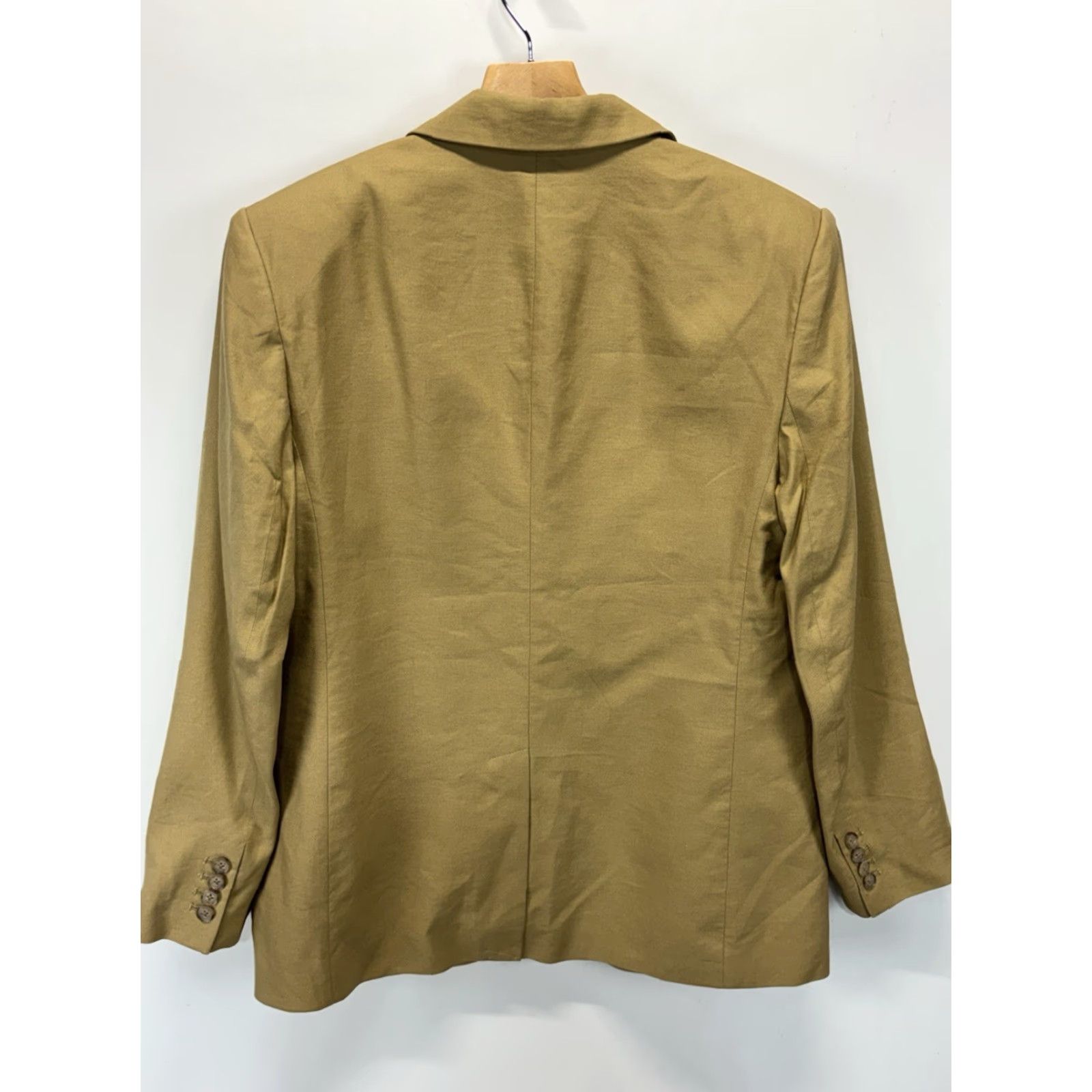 Banana Republic VINTAGE? No. Banana Republic Sport Coat Blazer Jacket Men 41R Medium Gold/Tan Linen Blend One-Button 41 Chest Business Casual Wedding Mens Size 40R - 3 Thumbnail