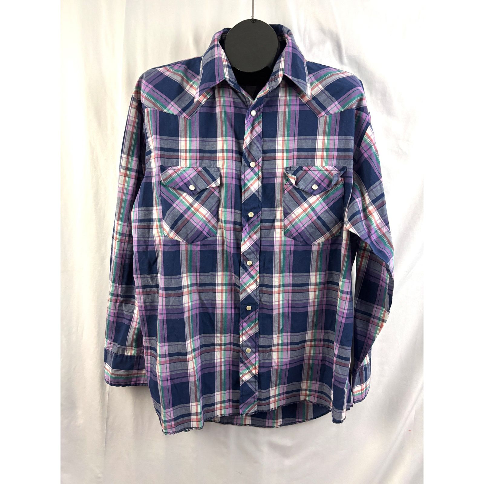 Wrangler Vintage Wrangler Western Pearl Snap Shirt Mens XL Plaid Size US XL / EU 56 / 4 - 7 Thumbnail