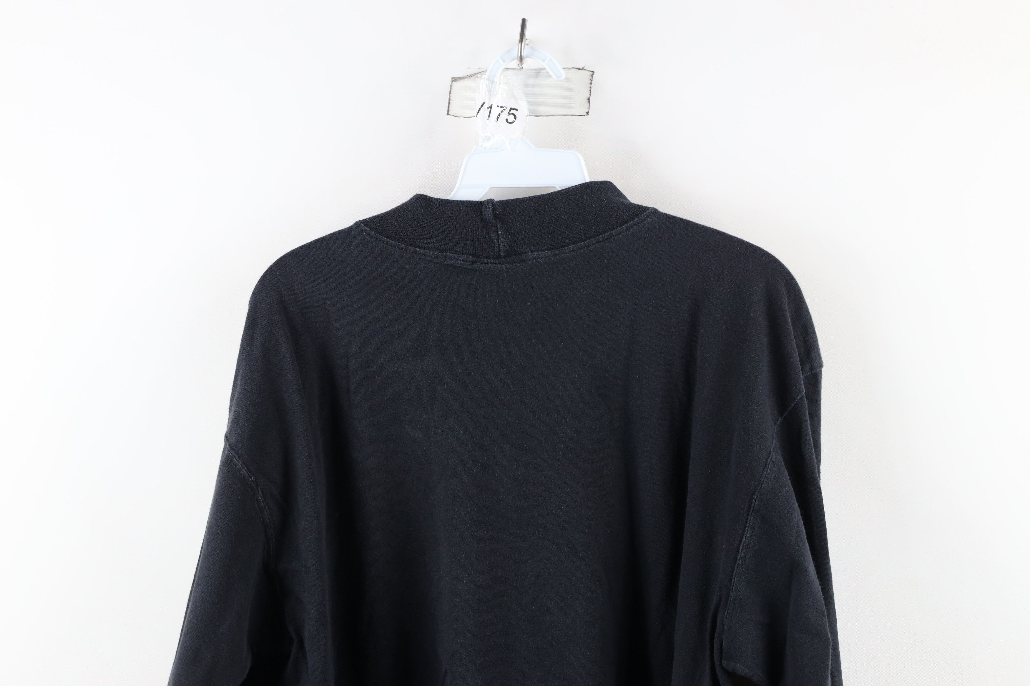 Vintage Vintage 90s Streetwear Mock Neck Long Sleeve T-Shirt Black Size US L / EU 52-54 / 3 - 9 Thumbnail