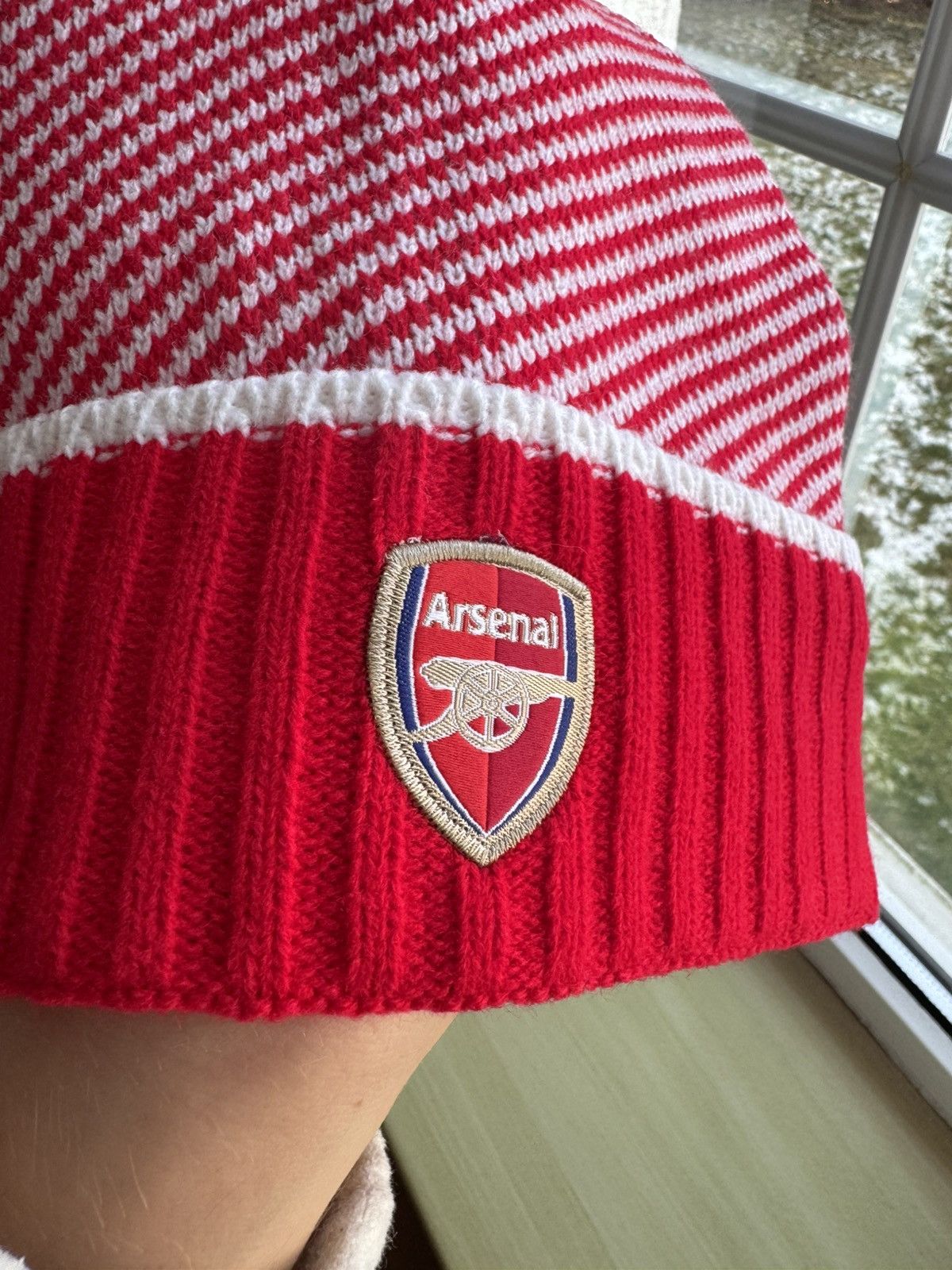 Vintage RARE ARSENAL FC OFFICIAL FOOTBALL WARM BEANIE HAT Size ONE SIZE - 4 Thumbnail