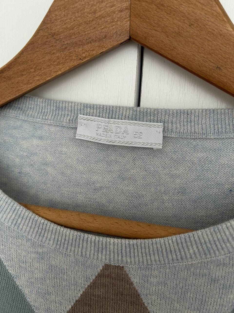 Prada 00’s Prada Wool Blend Rhombus Pattern Crewneck Jumper Size US L / EU 52-54 / 3 - 3 Thumbnail