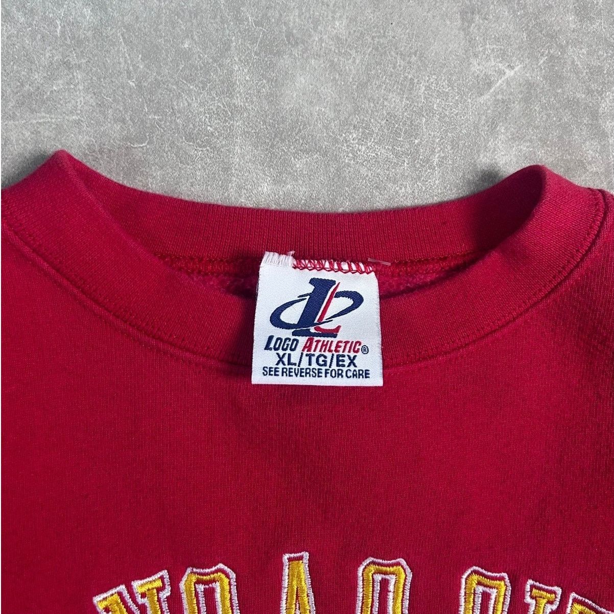 Logo Athletic 90's Vintage Kansas City Chiefs Embroidered Red Crewneck -XL Size US XL / EU 56 / 4 - 4 Thumbnail