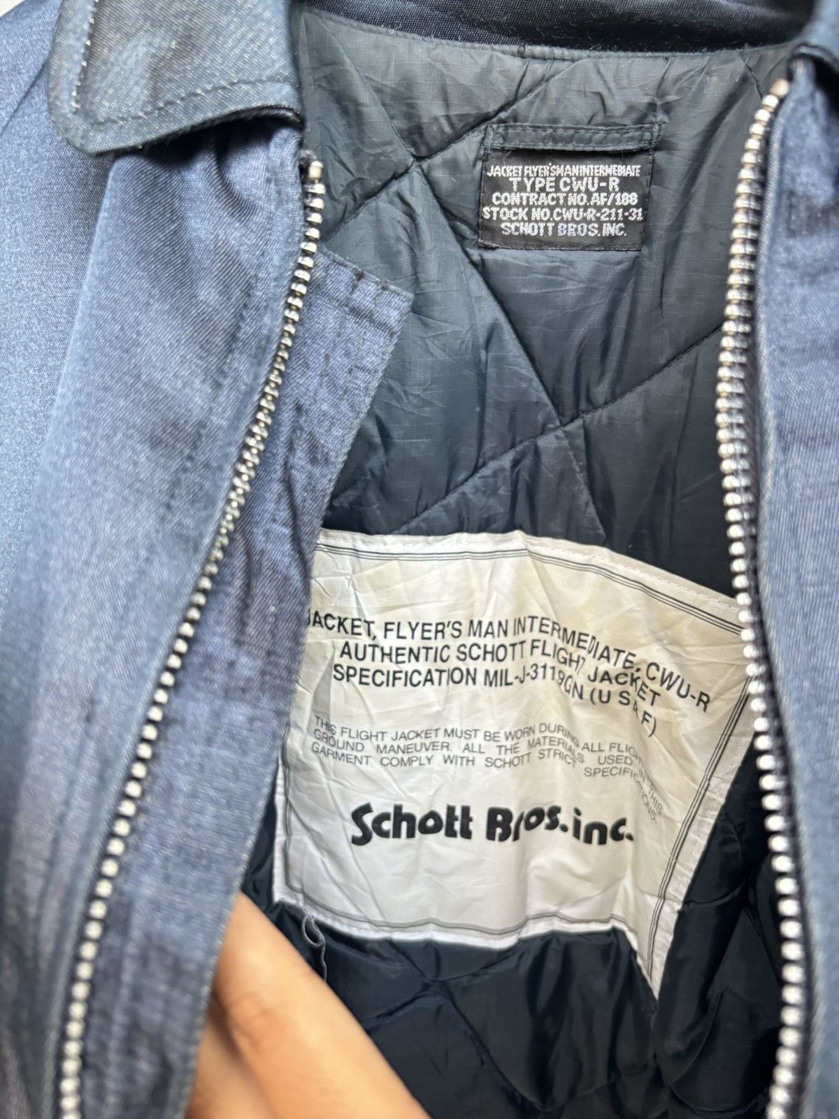 Schott Schott cwu 45 bomber jacket vintage 90s Size US L / EU 52-54 / 3 - 5 Thumbnail