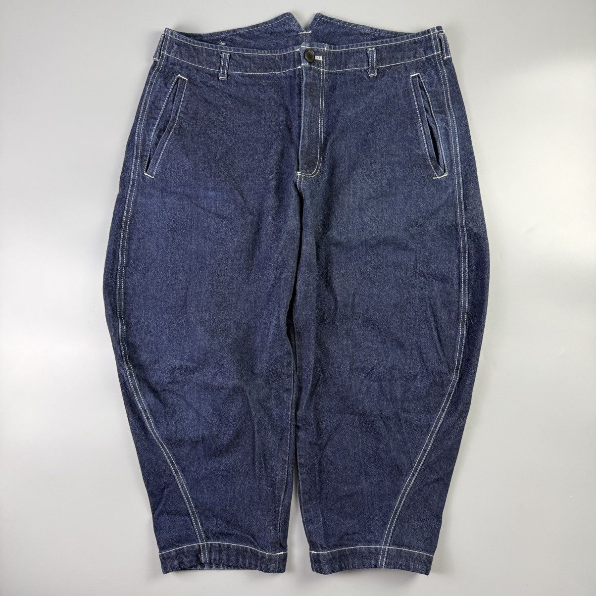 Comme des Garcons SHIRT CDG SHIRT boys - White Stitch Banana Denim Cropped Pants Size US 34 / EU 50 - 1 Thumbnail