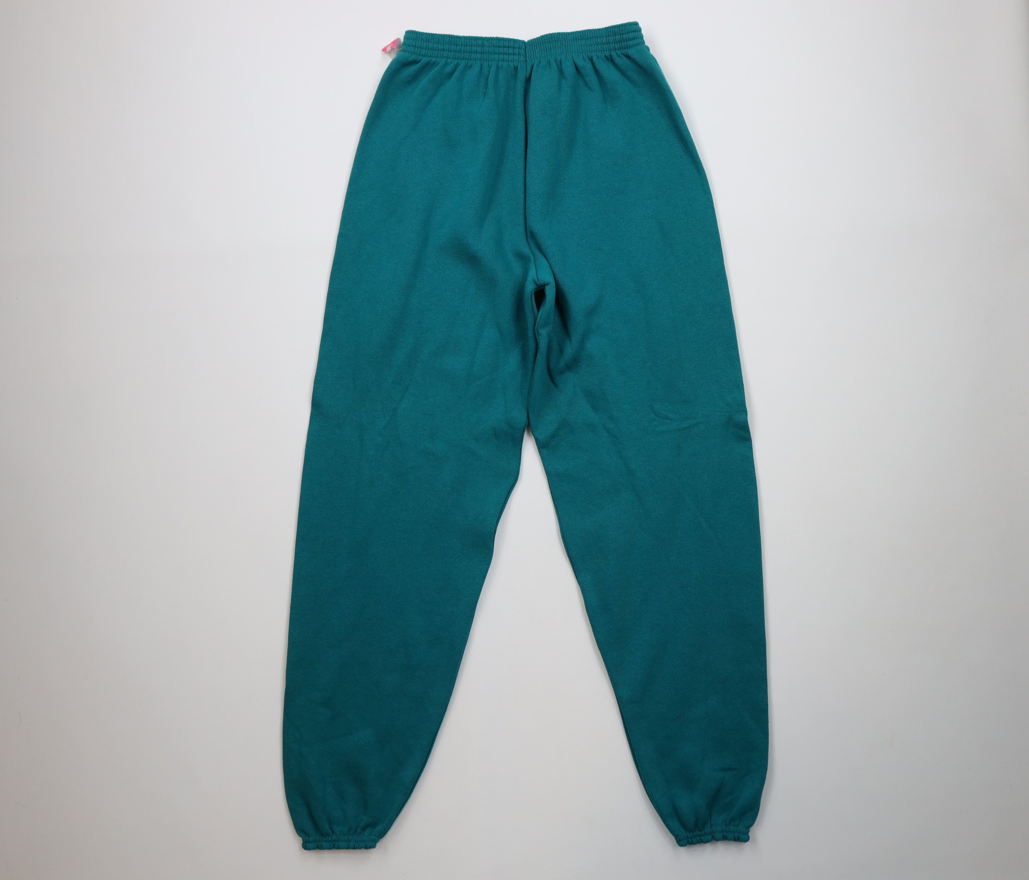 Vintage Deadstock Vintage 90s Streetwear Sweatpants Joggers Teal USA Size 26" / US 2 / IT 38 - 8 Thumbnail