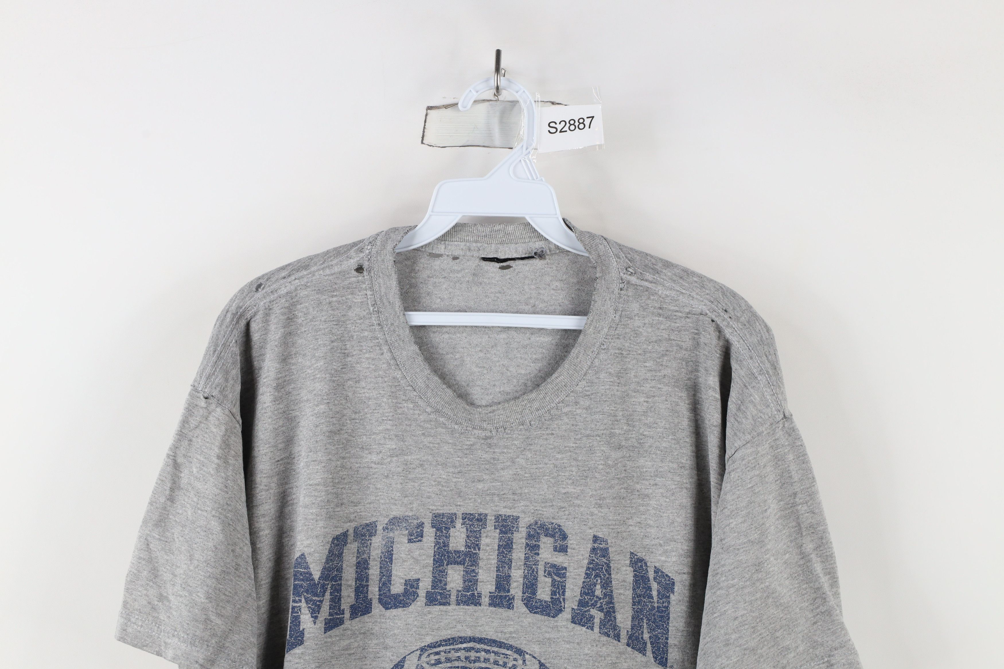 Vintage Vintage 90s Spell University of Michigan Football T-Shirt Size US L / EU 52-54 / 3 - 2 Thumbnail