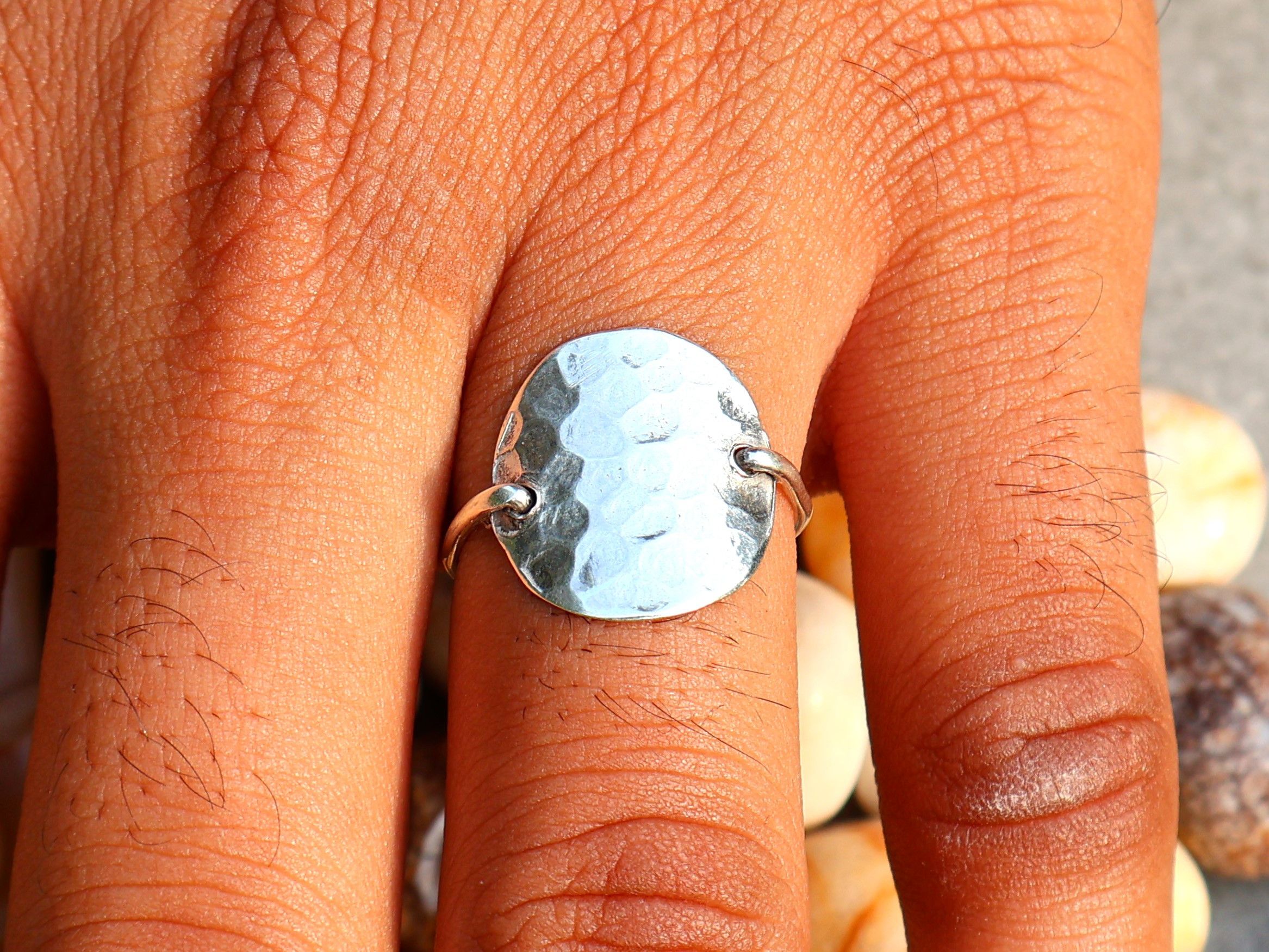 Handmade Hammered Ring, 925 Sterling Silver Ring, Handmade Women Ring Size ONE SIZE - 5 Thumbnail