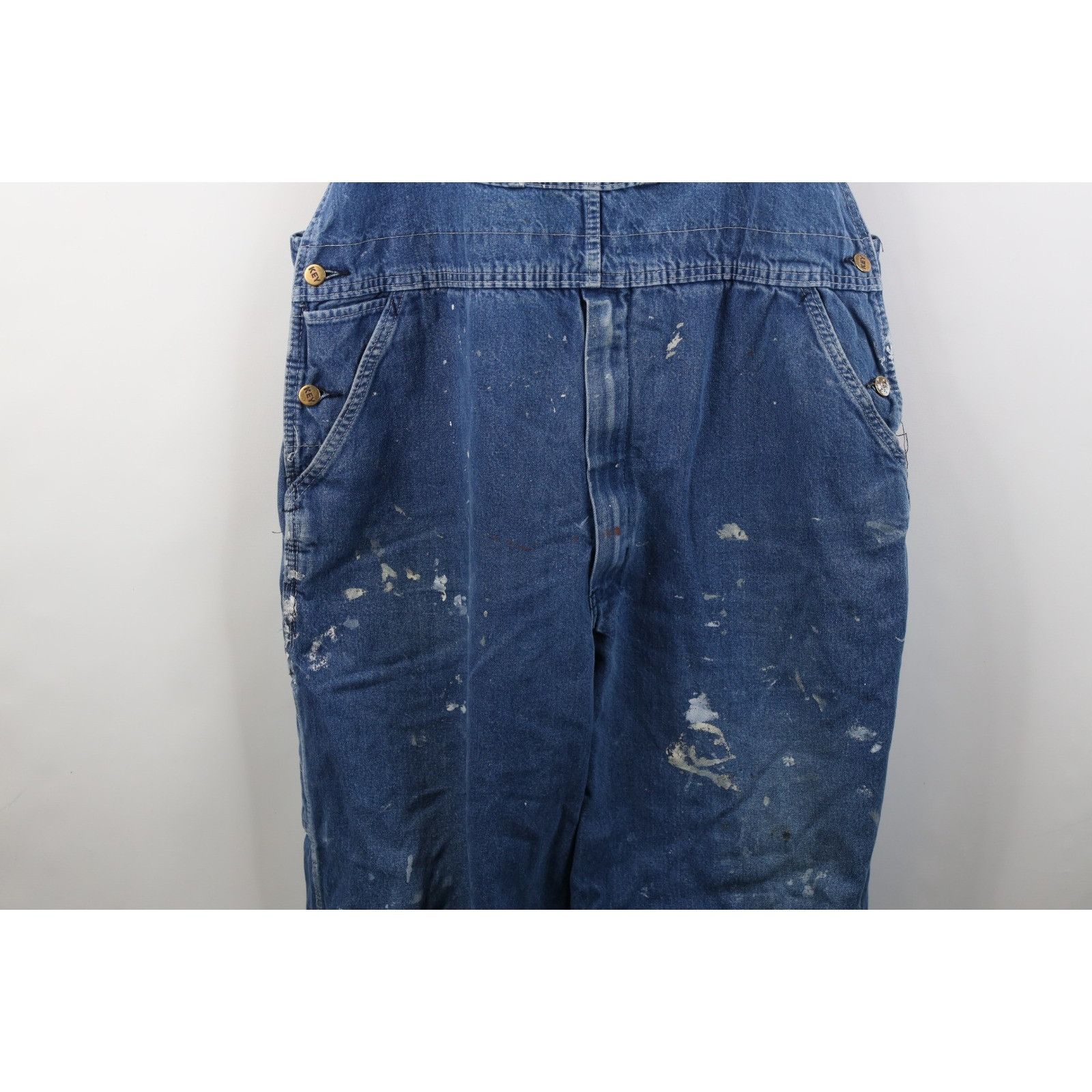 Vintage Vintage 90s Streetwear Thrashed Wide Leg Denim Overalls Size US 42 / EU 58 - 3 Thumbnail