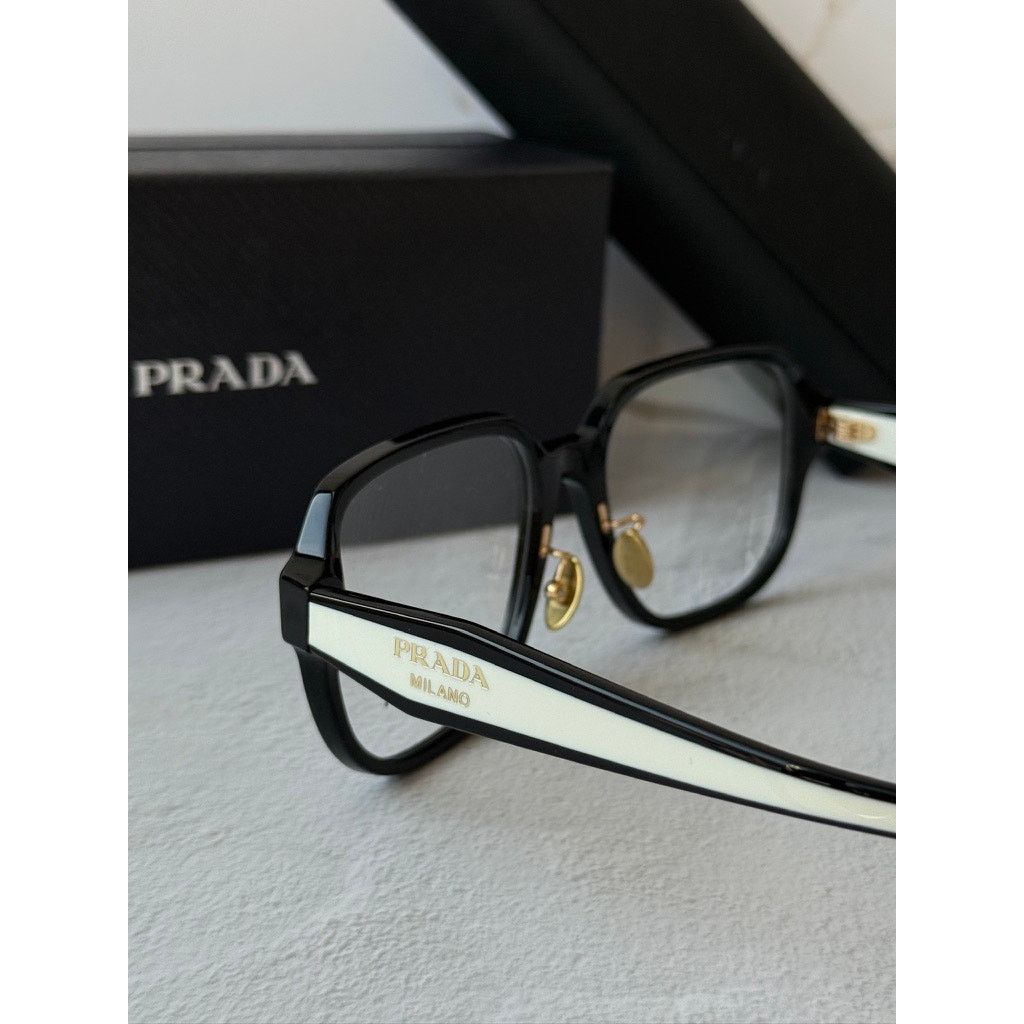 Prada NEW Prada PR B07VD Black White Eyeglasses Frames Size ONE SIZE - 4 Thumbnail