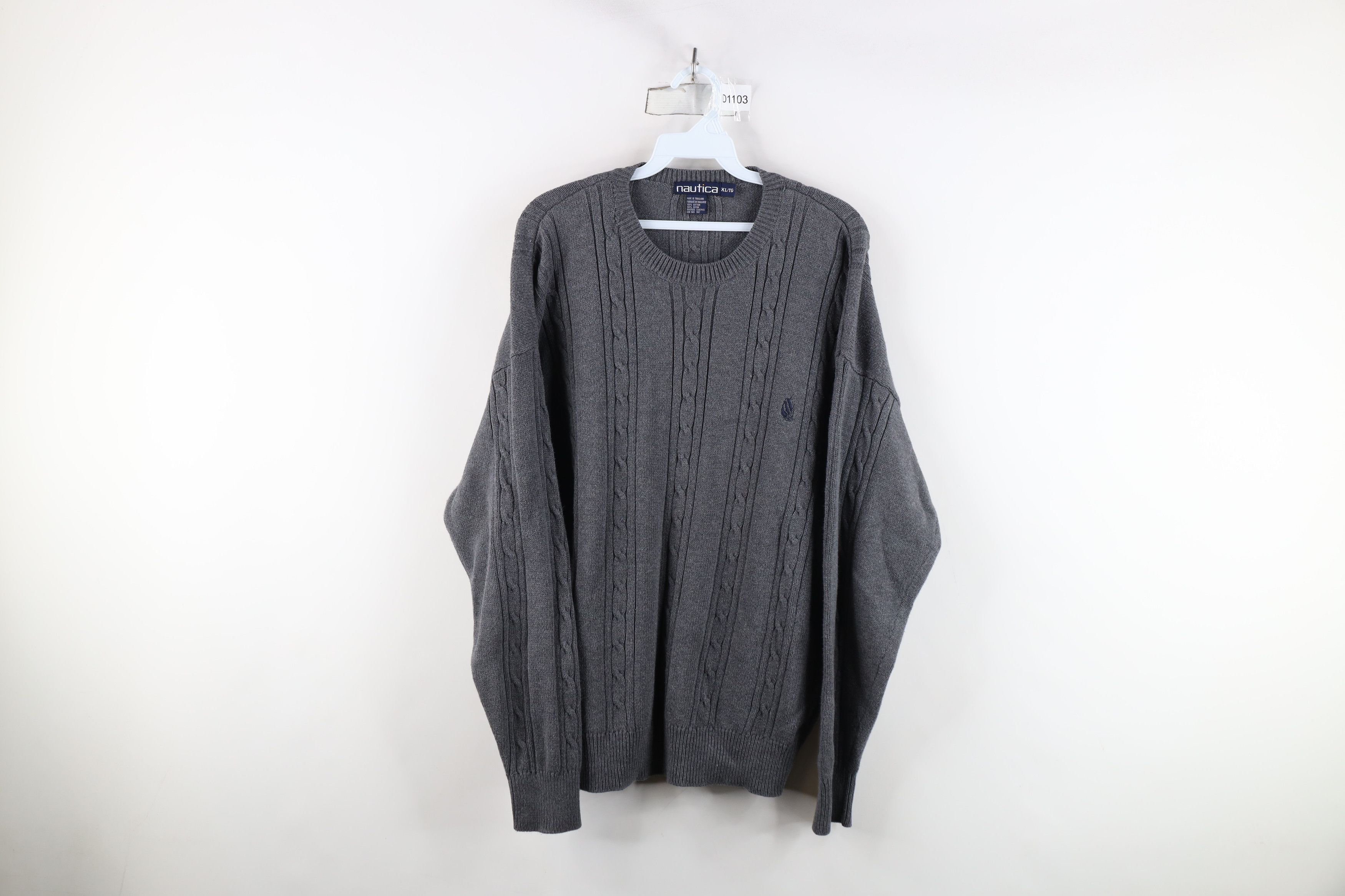 Cable Knit Sweater Nautica Cotton Nautica Black Sweater Vintage