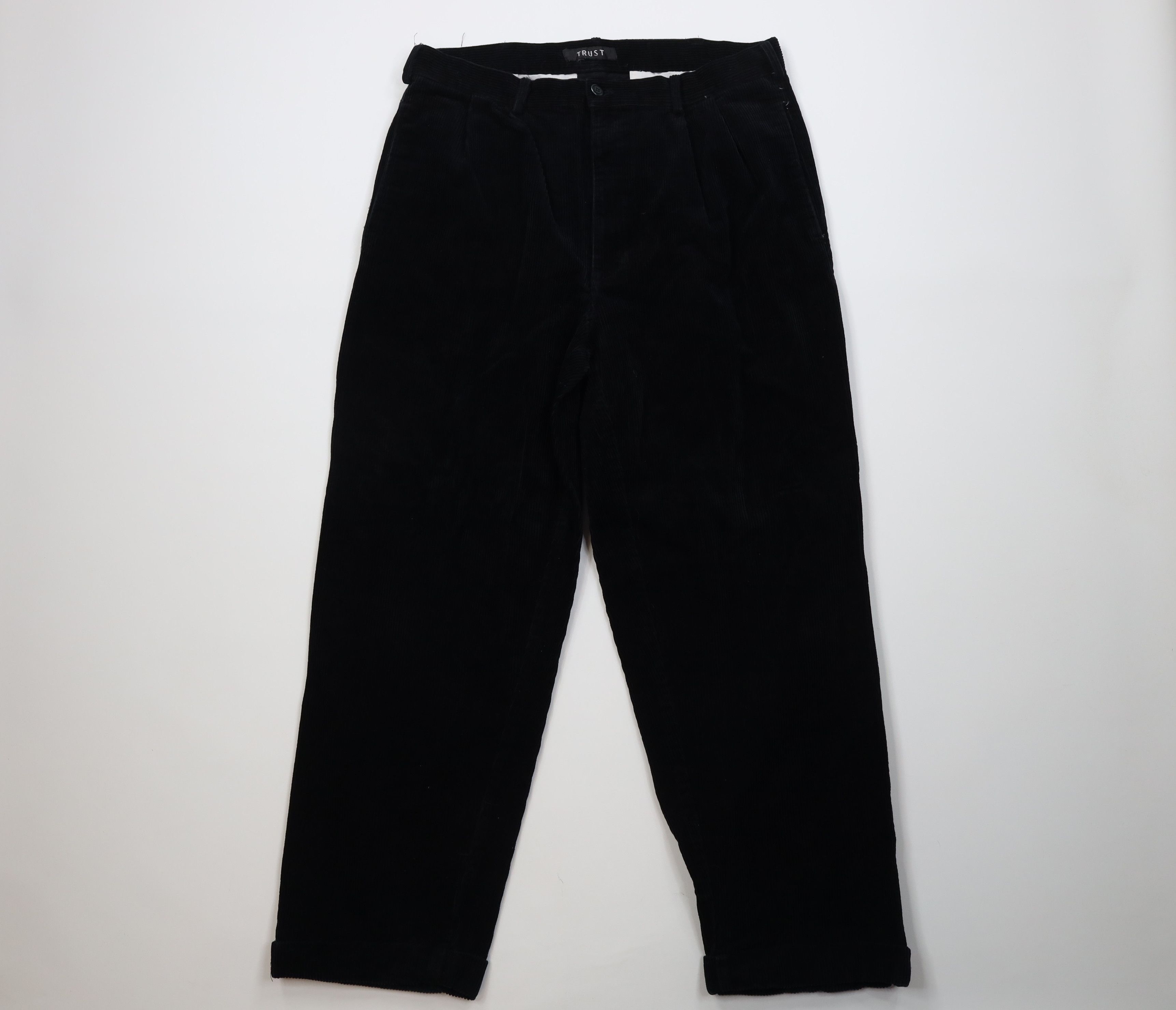 Vintage Vintage 90s Streetwear Wide Leg Corduroy Chino Pants Black Size US 36 / EU 52 - 1 Thumbnail