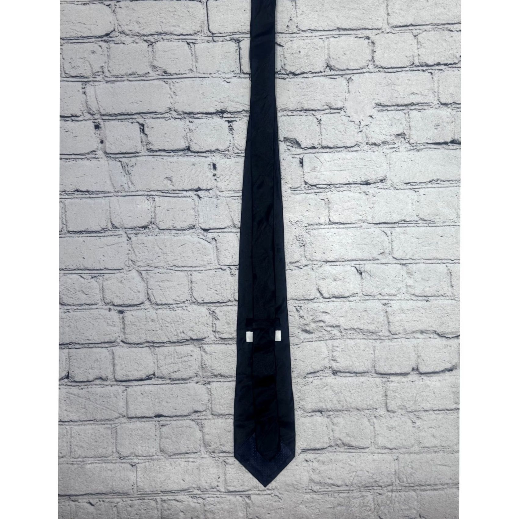 Pierre Cardin Pierre Cardin Black Solid Silk Blend Mens Necktie Size ONE SIZE - 3 Thumbnail