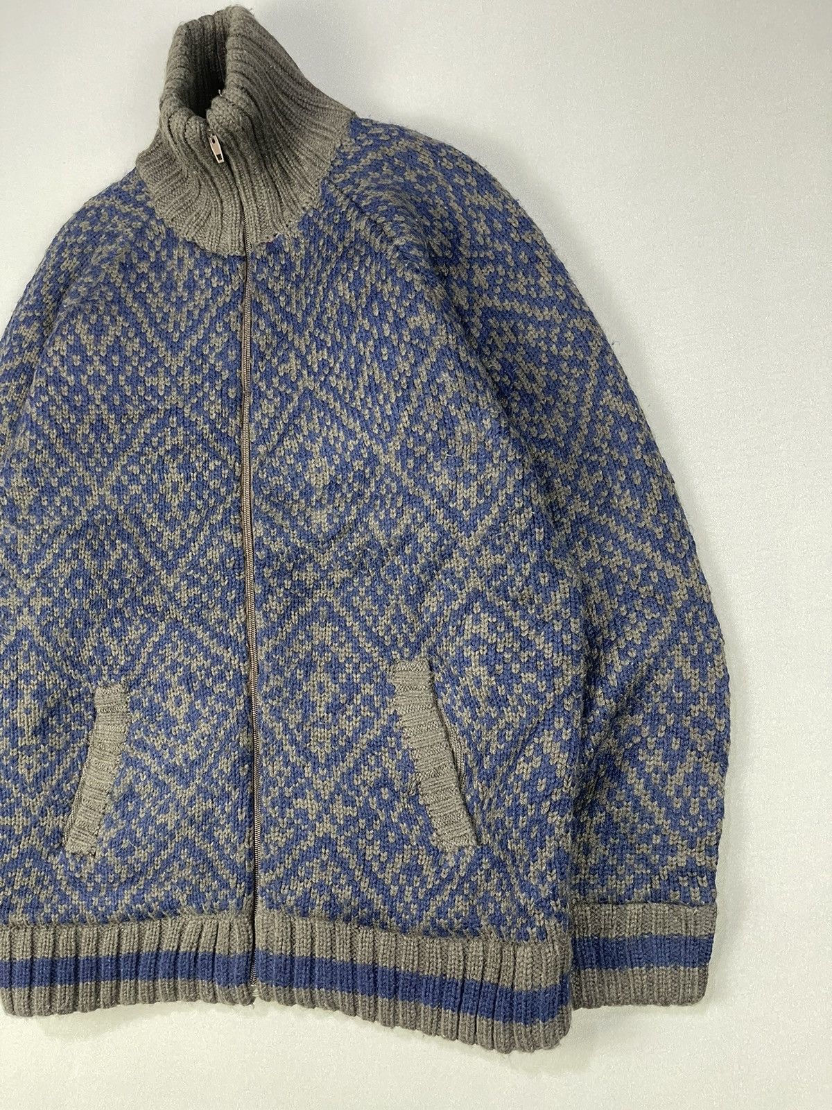 Japanese Brand WILLPIPS KNIT NAVAJO TURTLE NECK ZIPPER JACKET Size US L / EU 52-54 / 3 - 2 Thumbnail