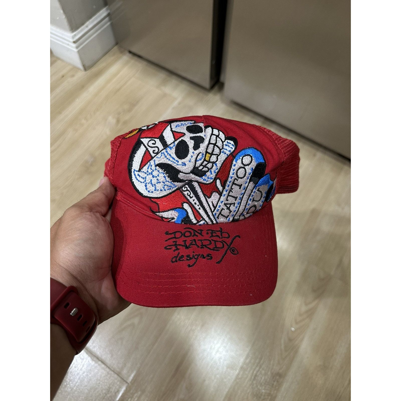 Ed Hardy Ed Hardy Christian Audigier Snap Back Red Skull Trucker Y2K Size ONE SIZE - 1 Thumbnail
