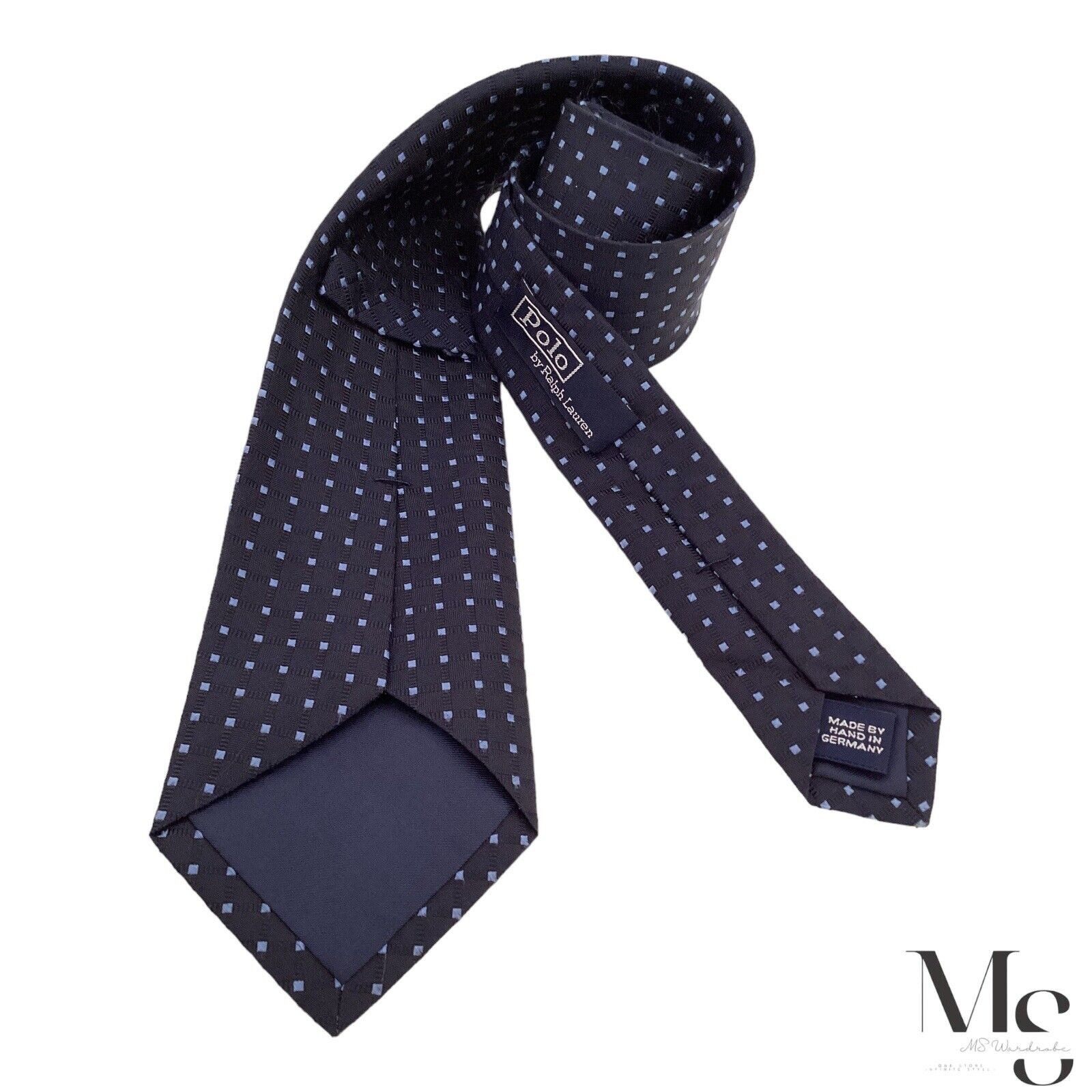 Polo Ralph Lauren POLO BY RALPH LAUREN Blue Geometric Tie Hand Made In Germany Size ONE SIZE - 2 Thumbnail