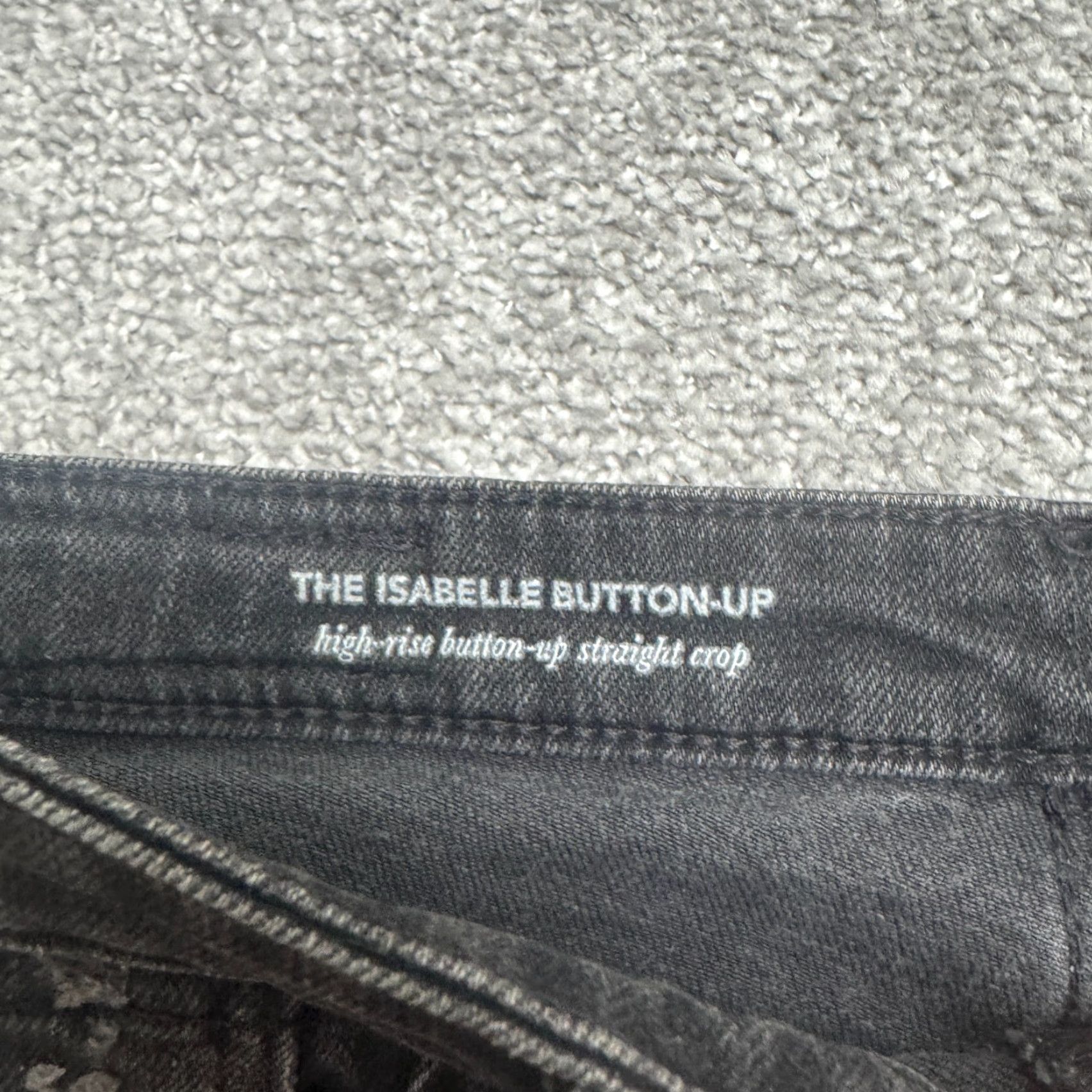 Vintage AG Adriano Goldschmied The Isabelle Button-Up High Rise Straight Crop Jeans 26R Black Denim Jeans Size 26" / US 2 / IT 38 - 7 Thumbnail