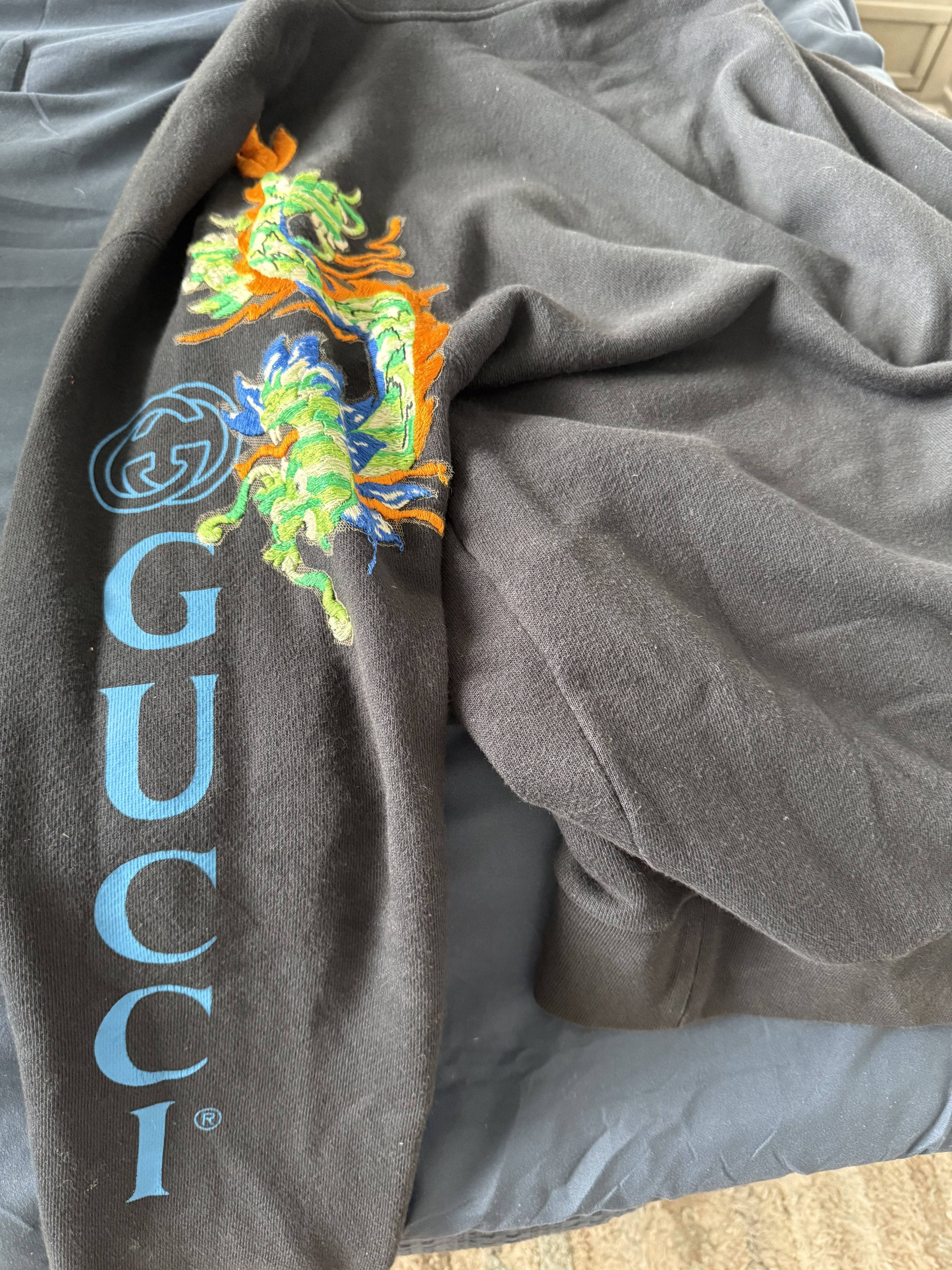 Gucci Gucci Embroidered Dragon Hoodie Size US M / EU 48-50 / 2 - 2 Thumbnail