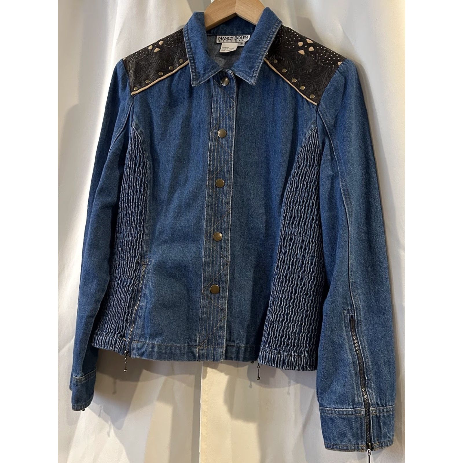 Vintage VINTAGE Nancy Bolen City Girl Western Denim Set Jacket Size 10 Blue Size US 10 / IT 40 - 4 Thumbnail