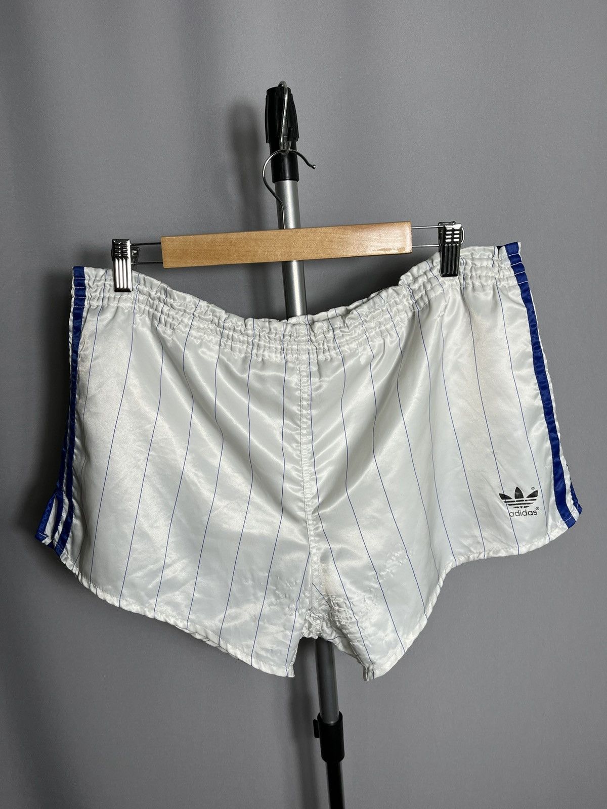 Sports Specialties 80s Adidas Running Shorts Nylon White Striped West Germany Size US 32 / EU 48 - 1 Thumbnail