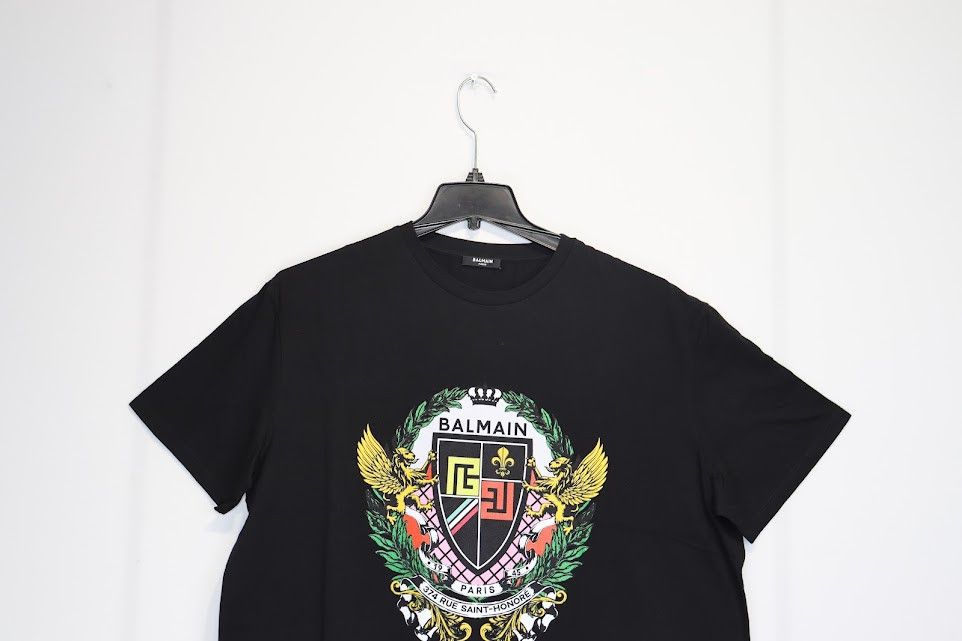 Balmain o1rshd1 Crest Logo T-Shirt / 374 Saint-Honore in Black Size US M / EU 48-50 / 2 - 4 Thumbnail