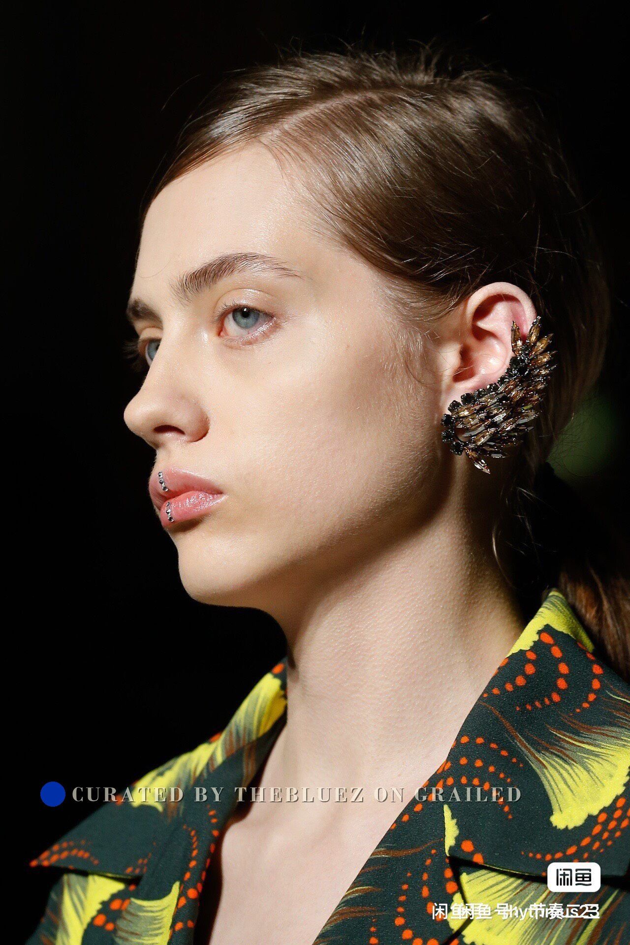 Dries Van Noten Crystal Leaf Ear Cuffs, Women's