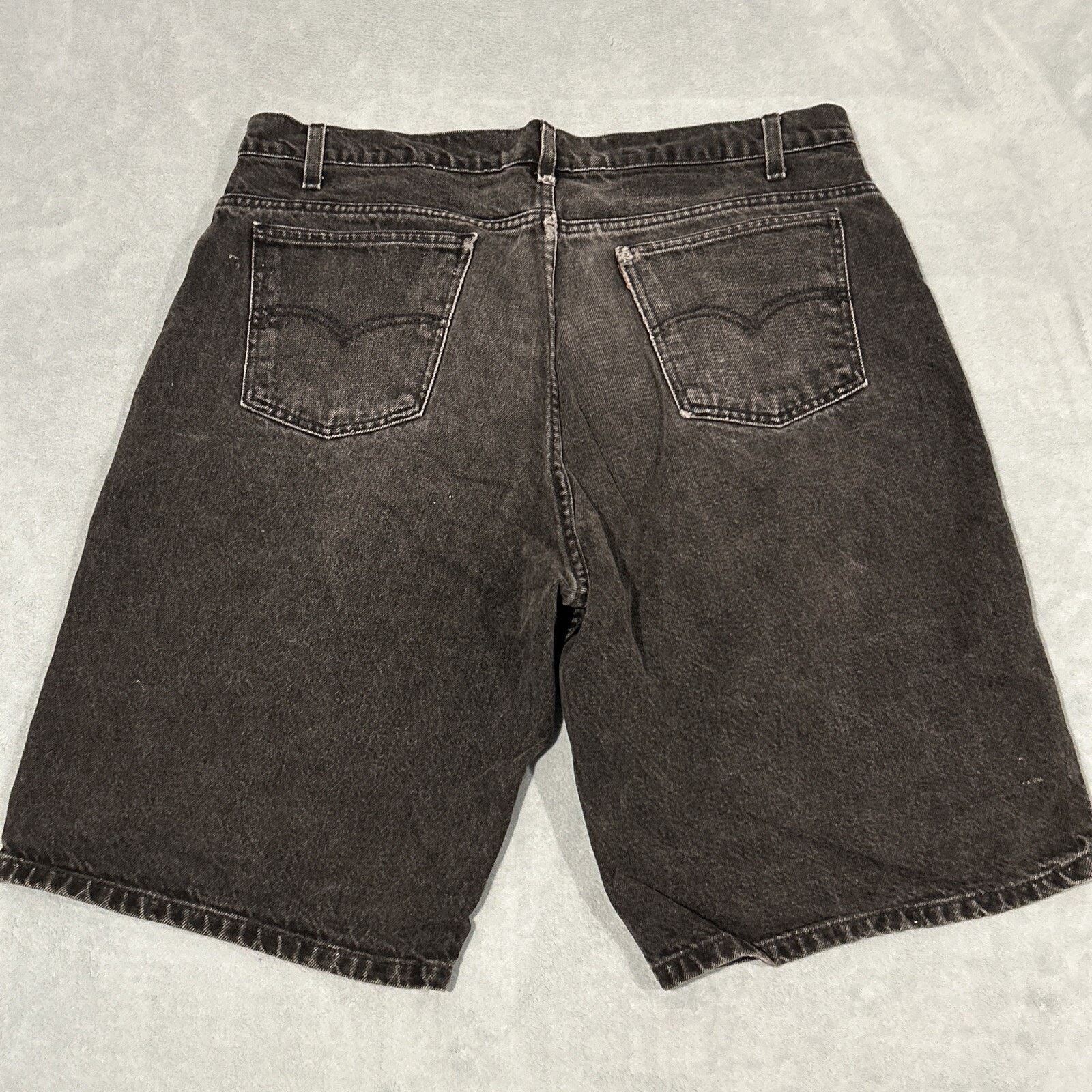 Levis 501 Orange Tab Baggy Denim Shorts Mens 38x11 Distress