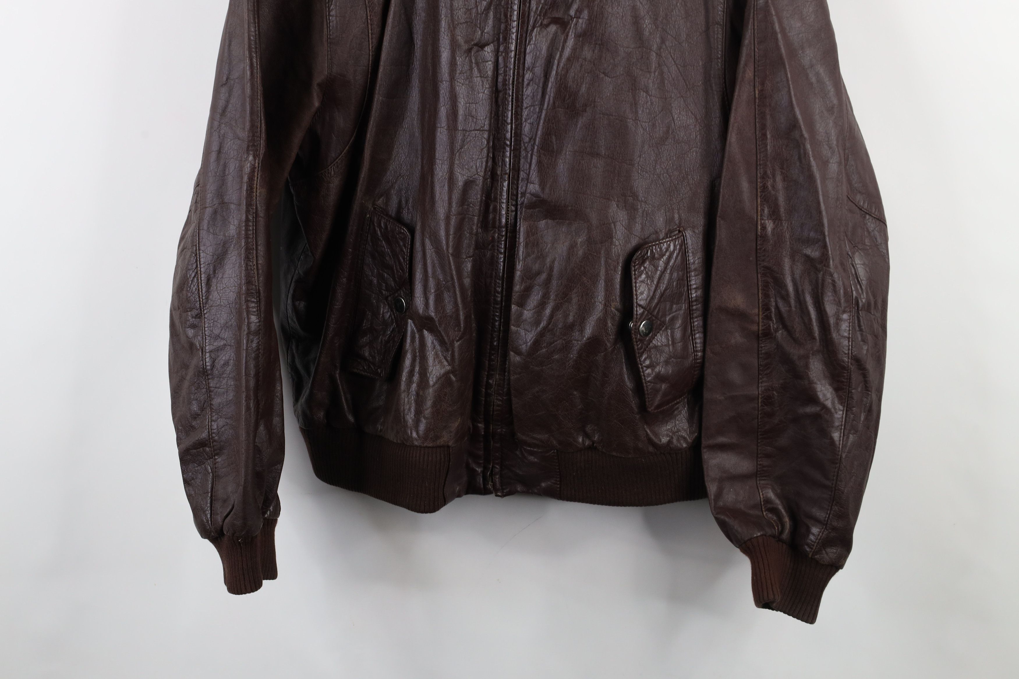 Vintage Vintage 80s 90s Streetwear Leather Bomber Jacket Oxblood Size US XXL / EU 58 / 5 - 3 Thumbnail