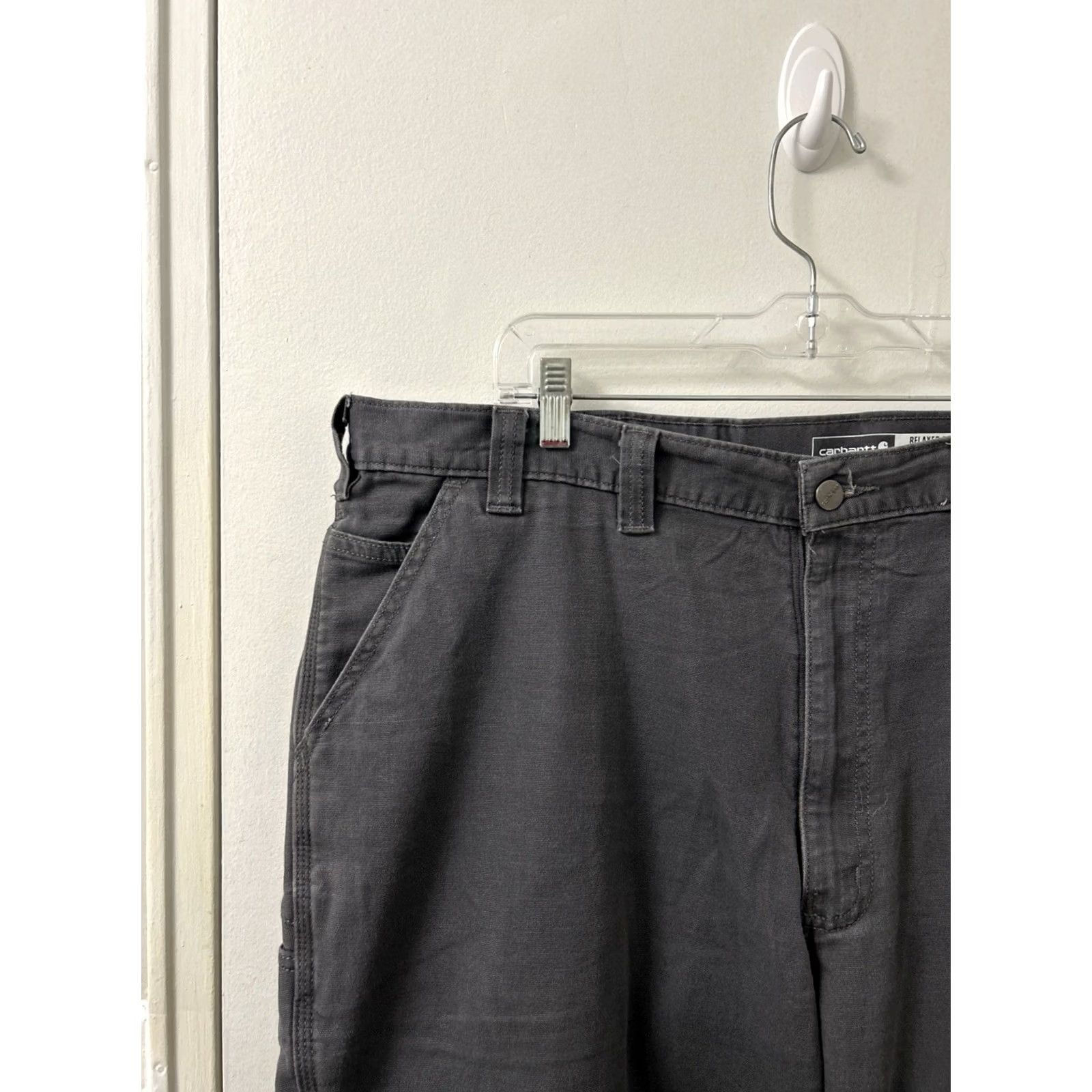 Carhartt Carhartt Work Pants Mens 44x30 Gray Rugged Flex Canvas Relaxed Fit BN2291-M Size US 44 / EU 60 - 4 Thumbnail