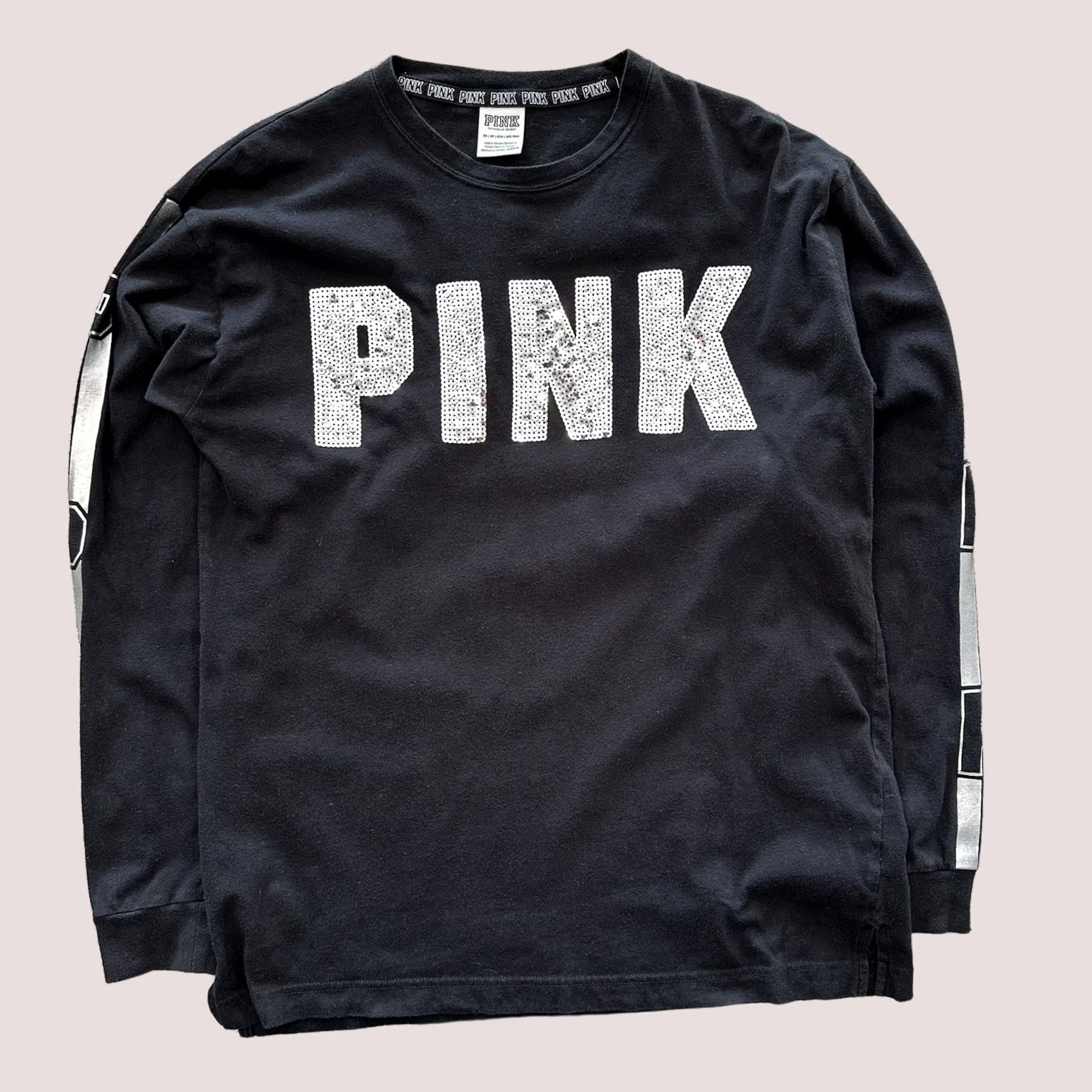 Victoria's Secret Victoria's Secret Pink Top Dress? No—Pink Victoria's Secret Long Sleeve Top Womens XS Black Campus Bling Metallic Shirt Size XS / US 0-2 / IT 36-38 - 1 Thumbnail