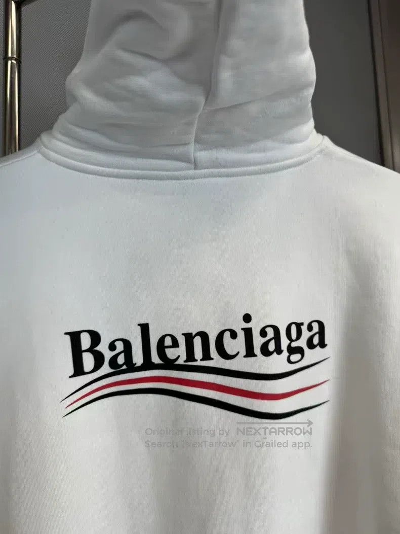 Balenciaga Balenciaga White Cola Wave Hoodie Size US S / EU 44-46 / 1 - 2 Thumbnail