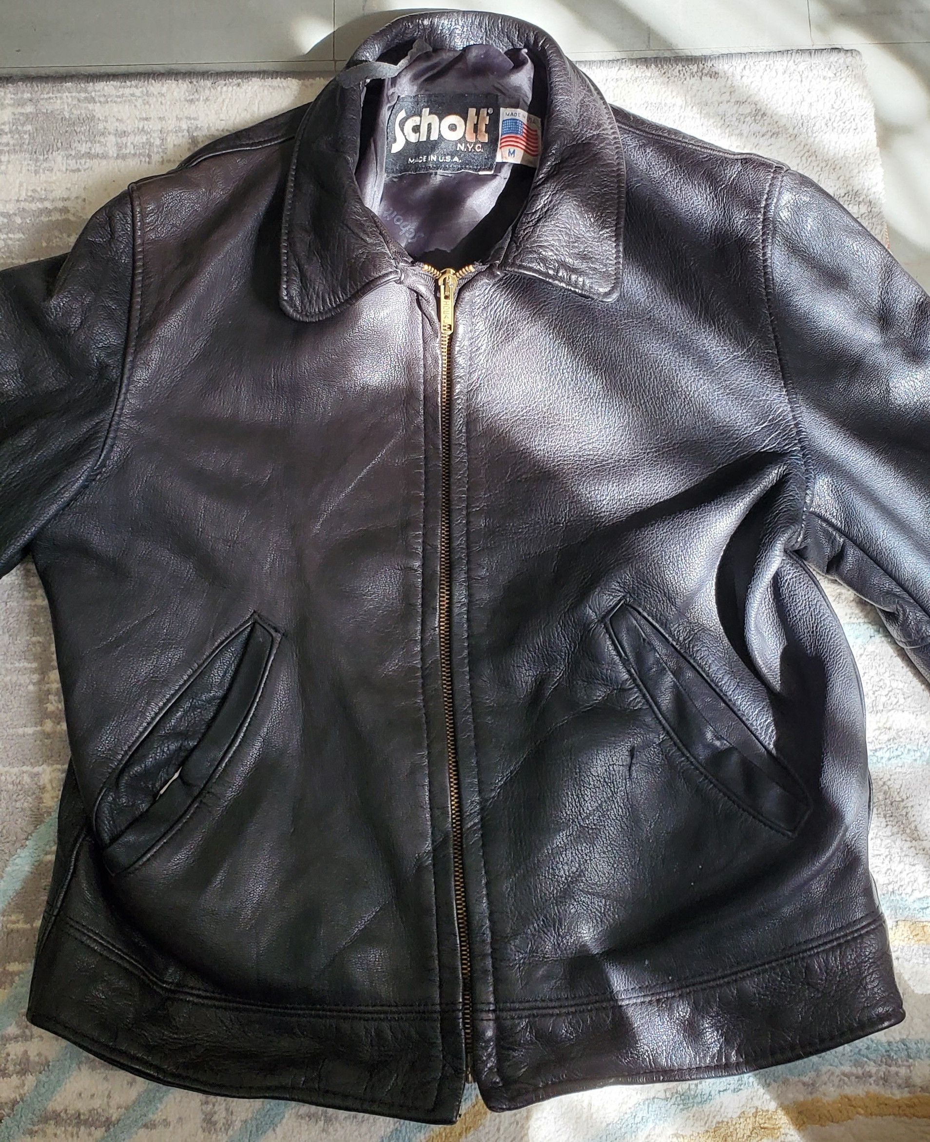 image of Schott 247W Blouson Jacket in Black, Women's (Size Medium)