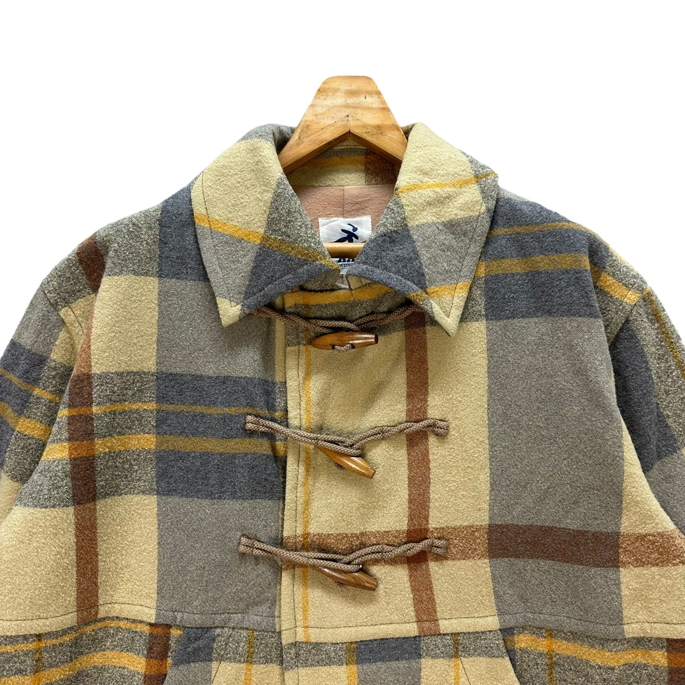 Hai Sporting Gear HAI SPORTING GEAR Checked Toggle Button Wool Coat #A36-0836 Size US M / EU 48-50 / 2 - 2 Thumbnail