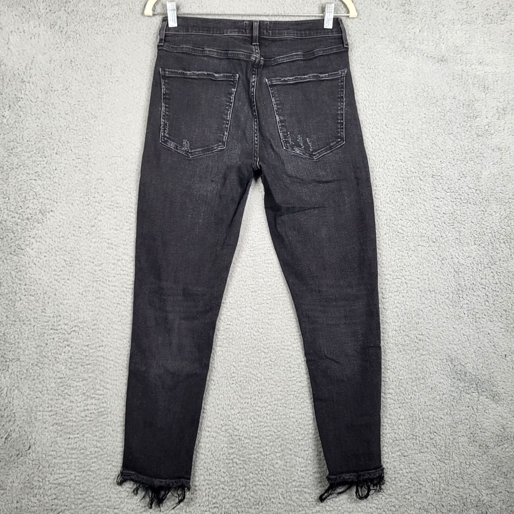 Agolde AGOLDE Sophie Mid rise Jeans Women's Black Stretch Size 31 Denim Regular Fit jeans 31 Black Womens Size 24" / US 00 / IT 34 - 7 Thumbnail