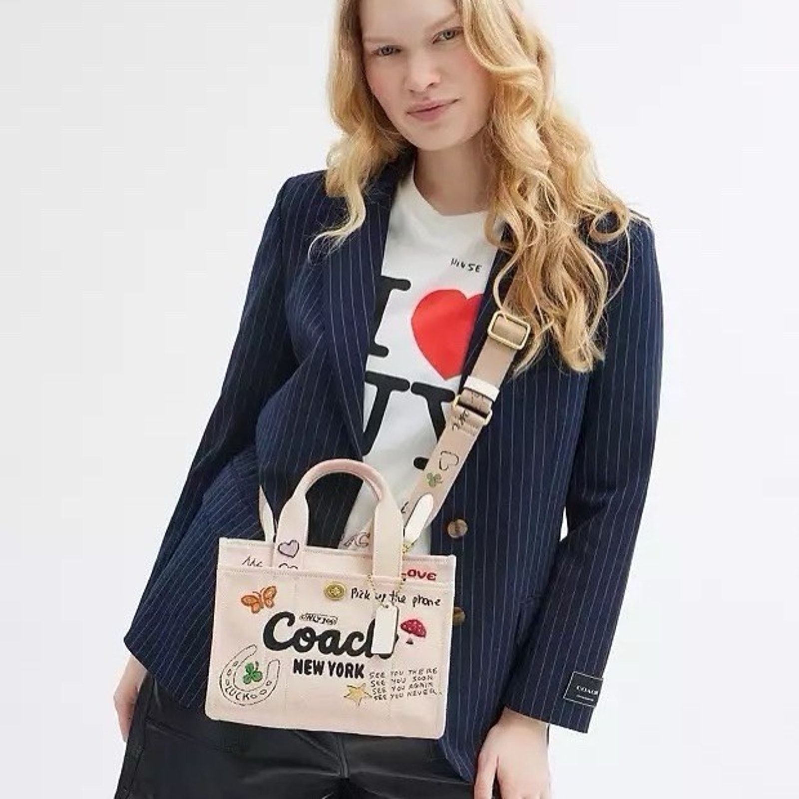 Coach NWT Coach Cargo Tote Bag 26 With Sketch Print CAM64 Handbag Size ONE SIZE - 12 Thumbnail