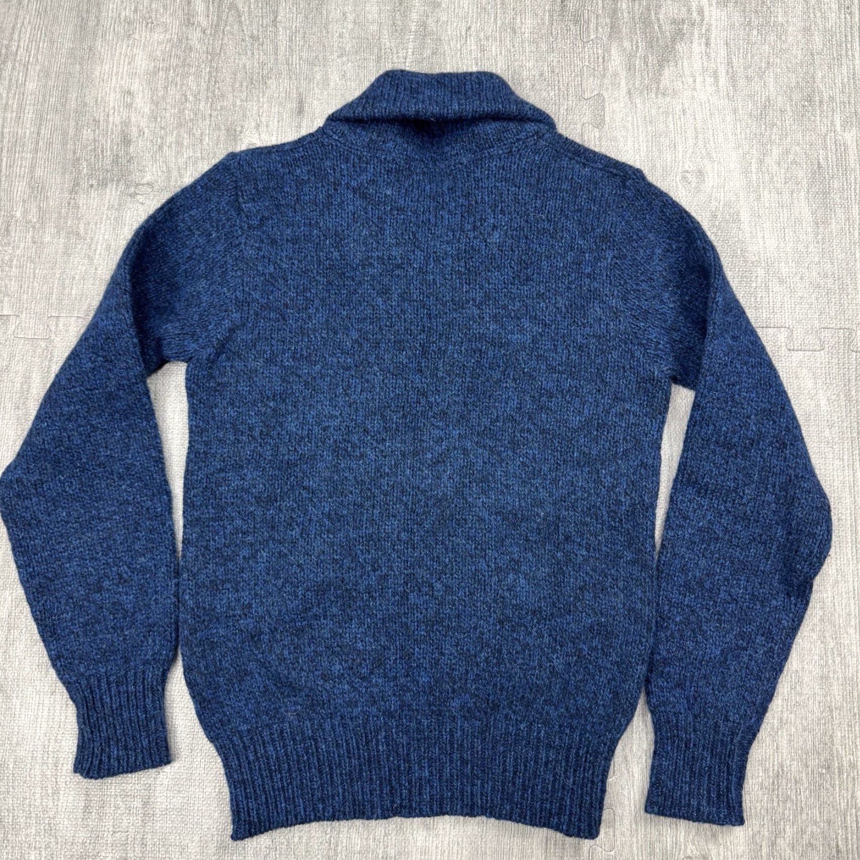 Vintage VINTAGE 80s L.L. Bean Wool Nylons Shawl Collar Sweater Women's S Heathered Blue Nautical Knit Pullover Size S / US 4 / IT 40 - 4 Thumbnail