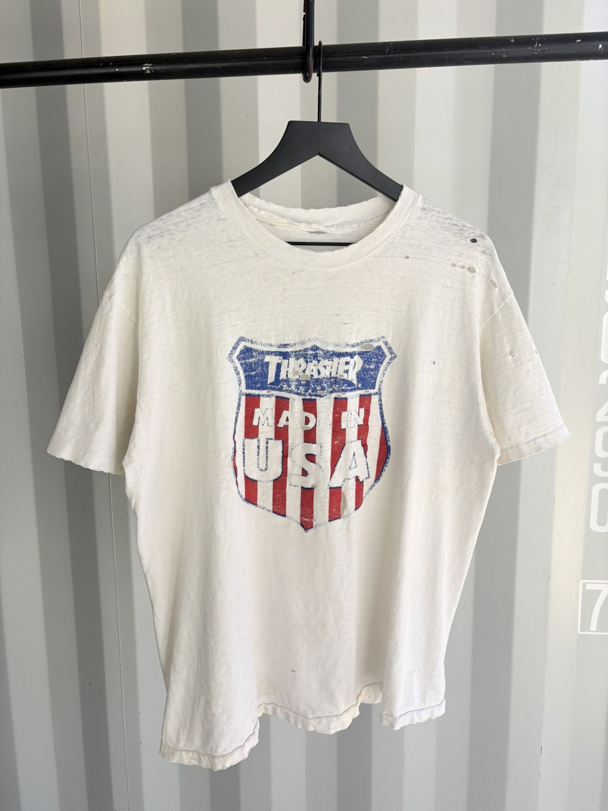 Vintage Thrasher Made In USA Thrashed Faded Distressed Shirt GRUNGE Size US XL / EU 56 / 4 - 2 Thumbnail