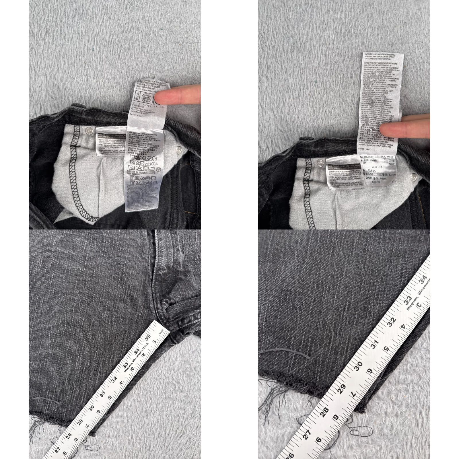 Levi's Levi's Women Black Cut-Off Shorts 32 Denim Cotton Blend Zip Fly 514 Dark Wash 7 Inseam Regular Rise 8.5-10.5 In Pockets 5-Pocket Design Vintage No Size 24" / US 00 / IT 34 - 8 Thumbnail