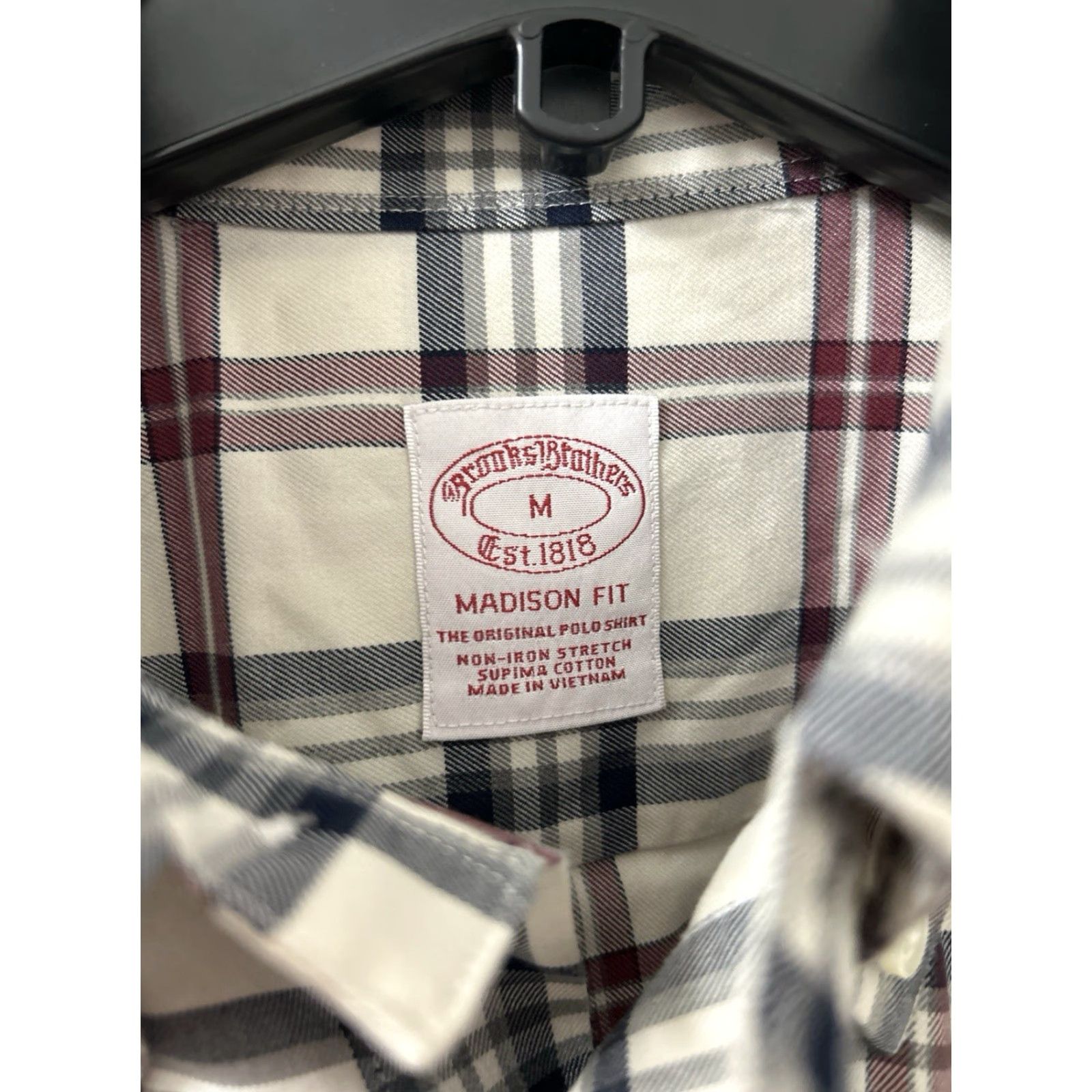 Brooks Brothers Brooks Brothers Madison Fit Button-Up Shirt Mens M Beige Plaid Classic Non-Iron Supima Cotton Long Sleeve Collar BTN-Up Size US M / EU 48-50 / 2 - 6 Thumbnail