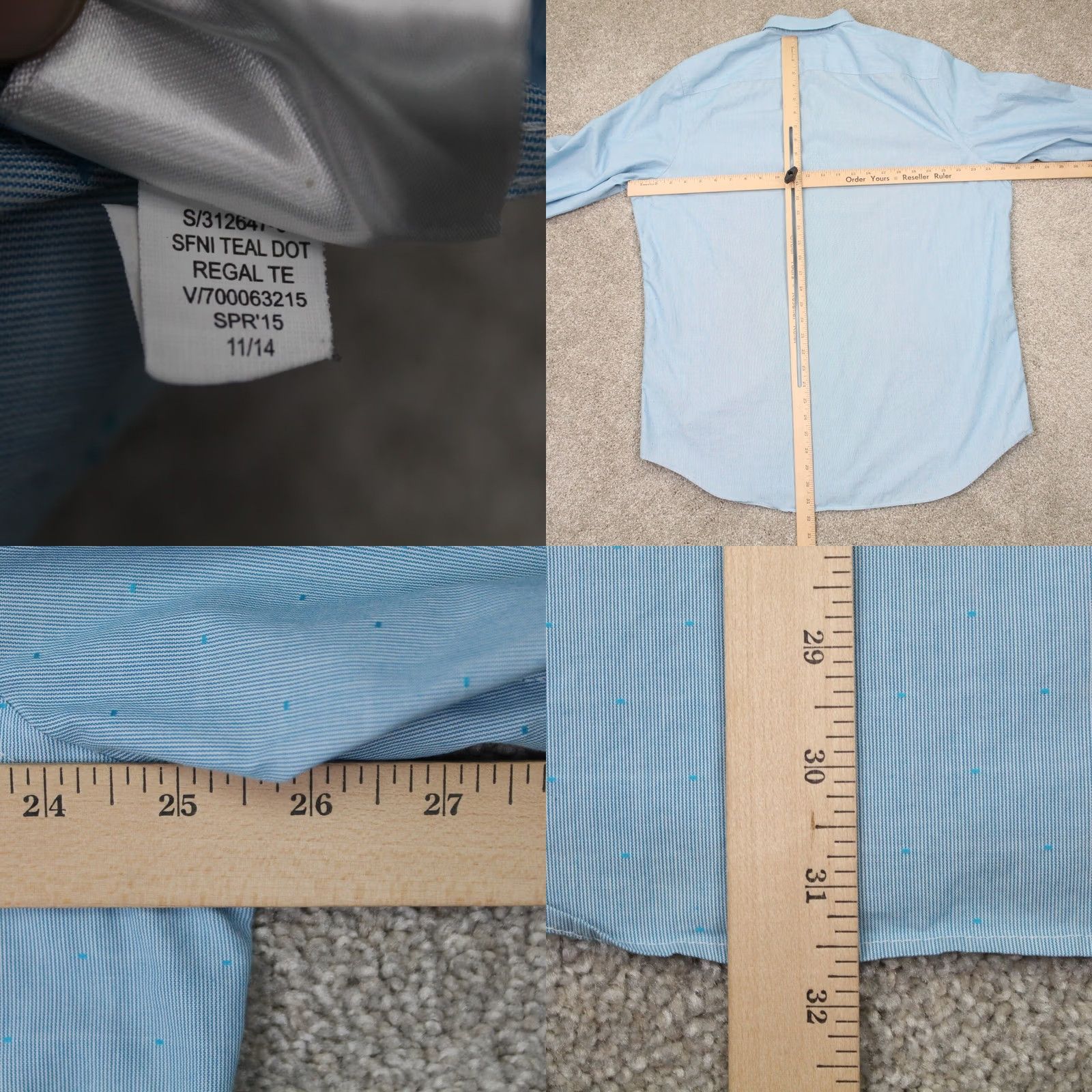 Banana Republic Banana Republic Shirt Men XL 17-17 1/2 35/36 Blue Non-Iron Slim Fit Long Sleeve Button-Up Shirt Size US XL / EU 56 / 4 - 8 Thumbnail