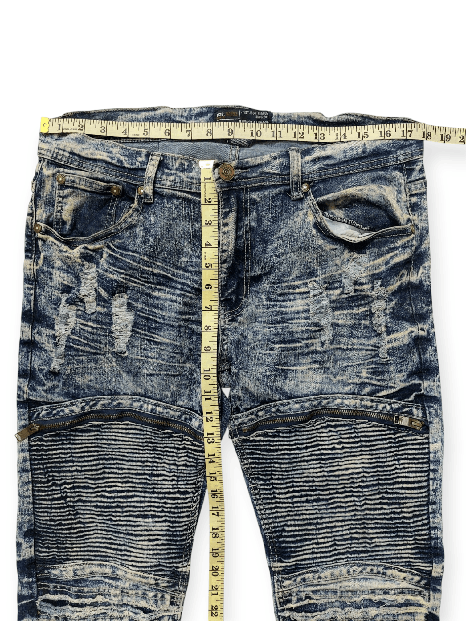 Designer Punk Biker Denim Bleecker & Mercer Jeans Size US 34 / EU 50 - 21 Thumbnail