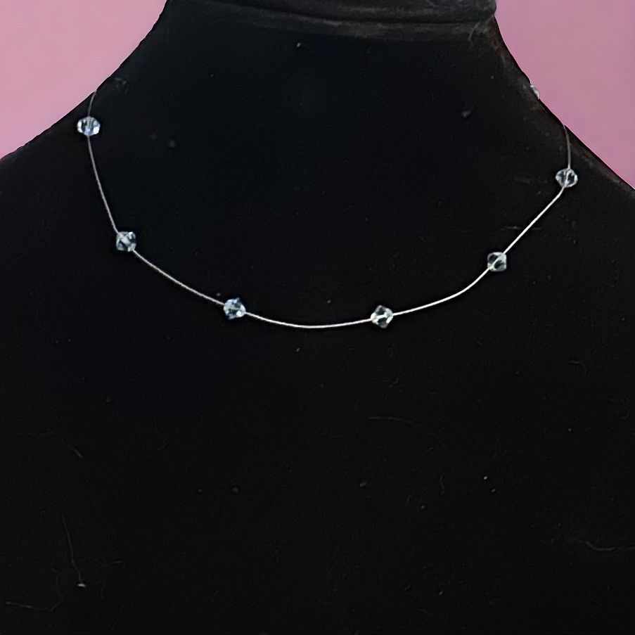 Vintage Vintage Bellagio Crystals blue crystal wire necklace Size ONE SIZE - 1 Thumbnail