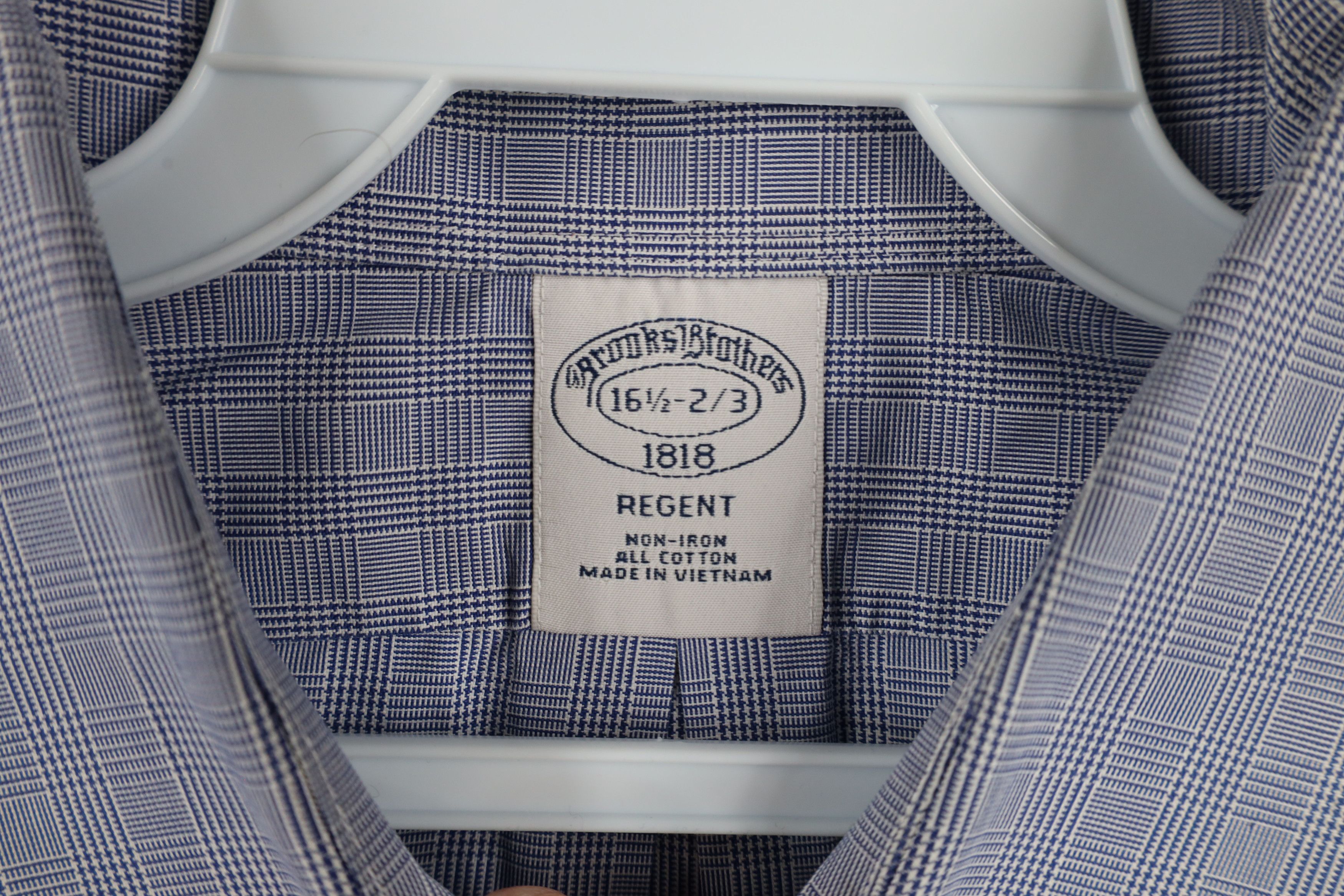 Brooks Brothers × Vintage Vintage 90s Brooks Brothers Non Iron Button Shirt Blue Plaid Size US M / EU 48-50 / 2 - 7 Thumbnail