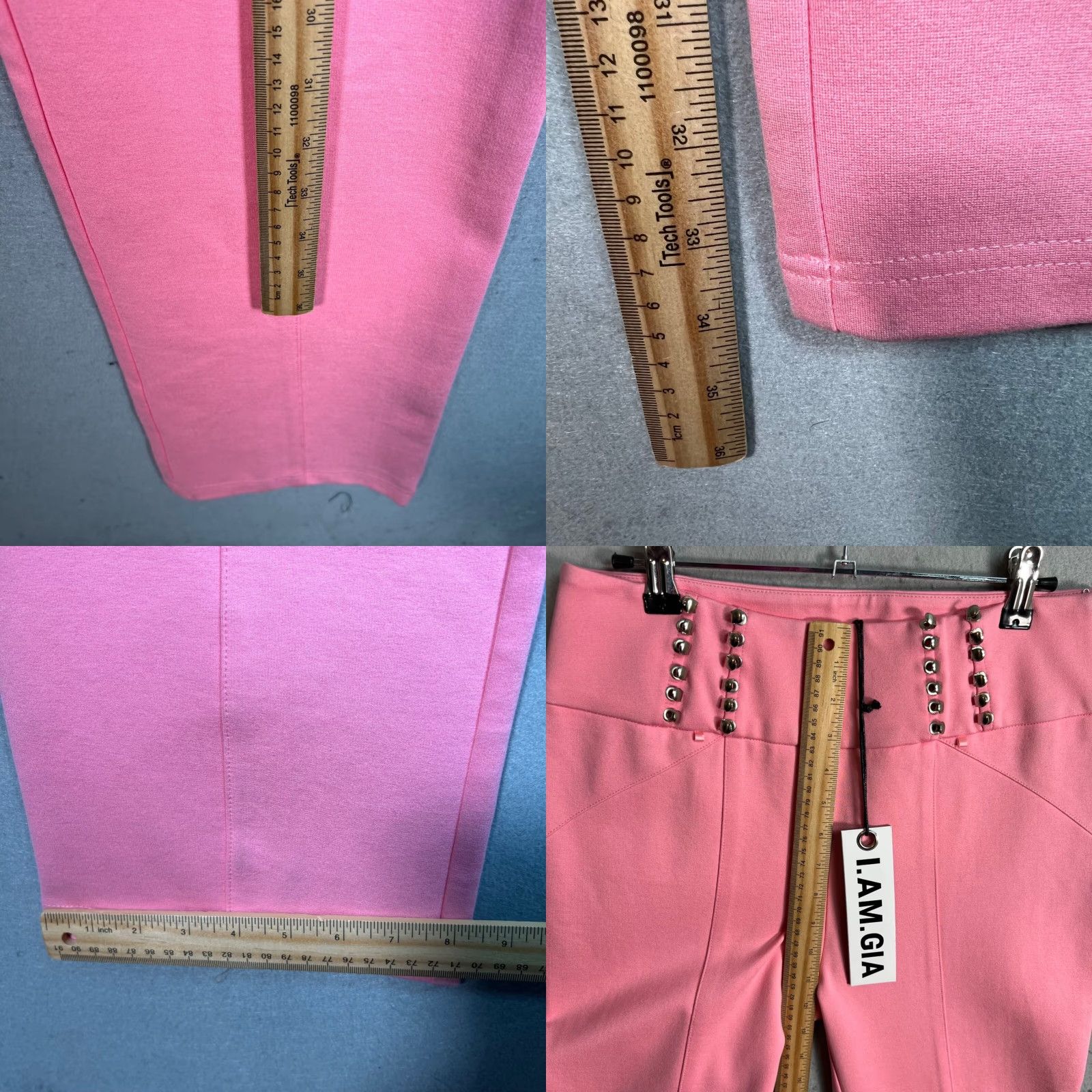 I.AM.GIA I.AM.GIA Pink High-Waisted Straight-Leg Pants Womens M Pink Size 28" / US 6 / IT 42 - 8 Thumbnail