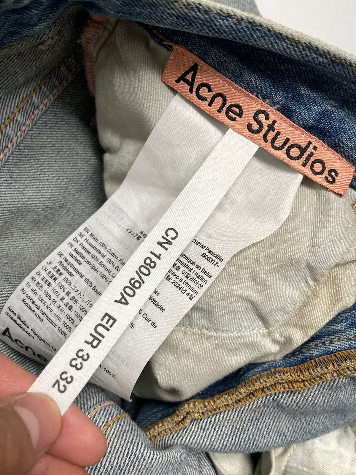 Acne Studios Acne Studios 2021M Penicillin Distressed Denim Jeans Size US 33 - 6 Thumbnail